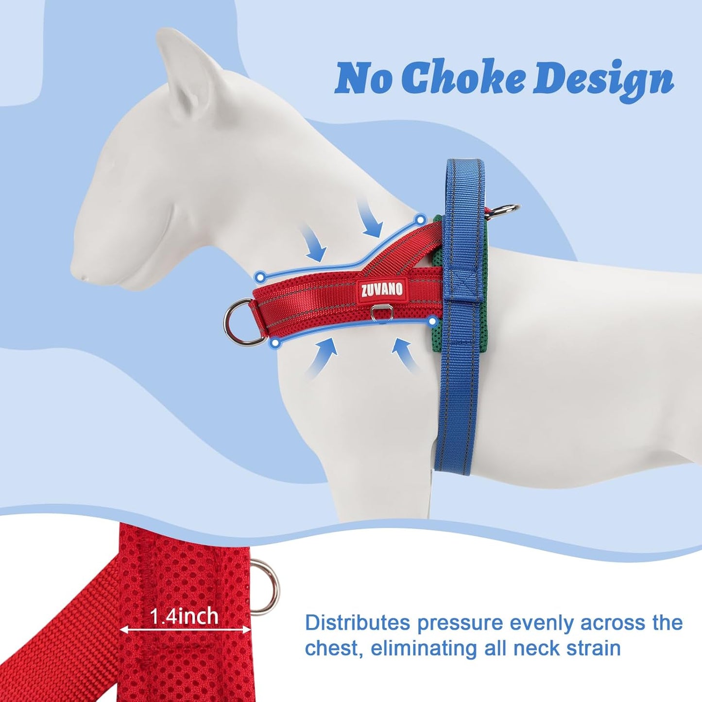 Soft Dog Harness Small Sized Dog, No-Pull Breathable Mesh Padded Vest - Escape Proof Quick Fit Lightweight Harness with Front Clip - Easy Walking Adjustable Vest Harness for Small Dogs, Red, S