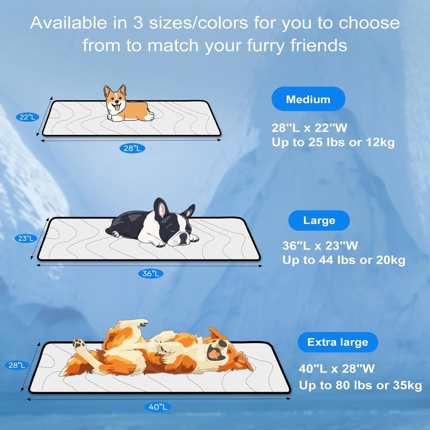 Cozyide Dog Cooling Mat, Q-Max>0.45 Thin Breathable Cooling Mat for Large Dogs, Washable Reversible Dog Pad for Four Seasons, 36"" L x 23"" W, Dark Grey