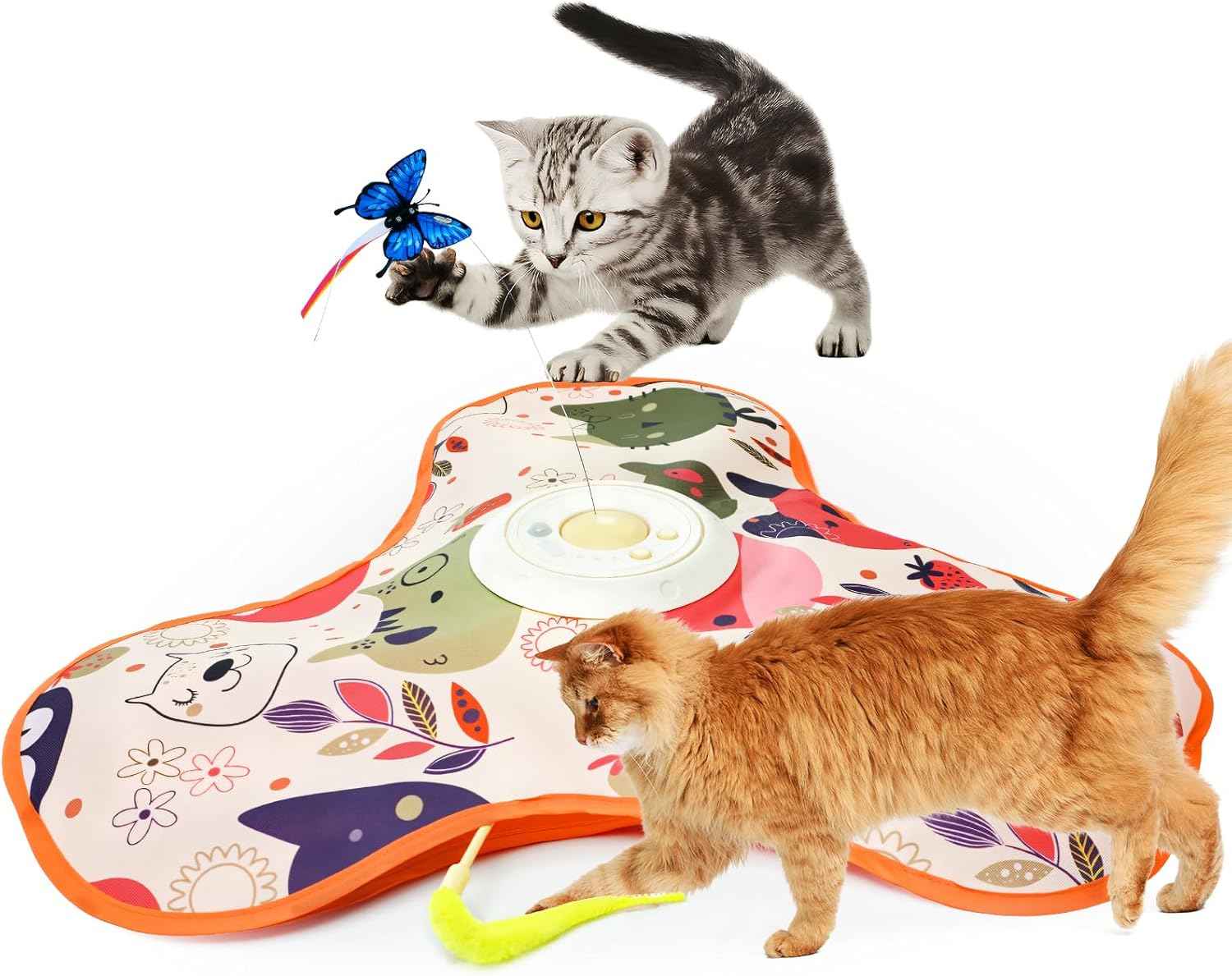Interactive Cat Toy, Hide and Seek cat Toy,Kitten Toys for Indoor Cats,Rechargeable Automatic Cat Toy, Exercise Toy for Indoor Cats