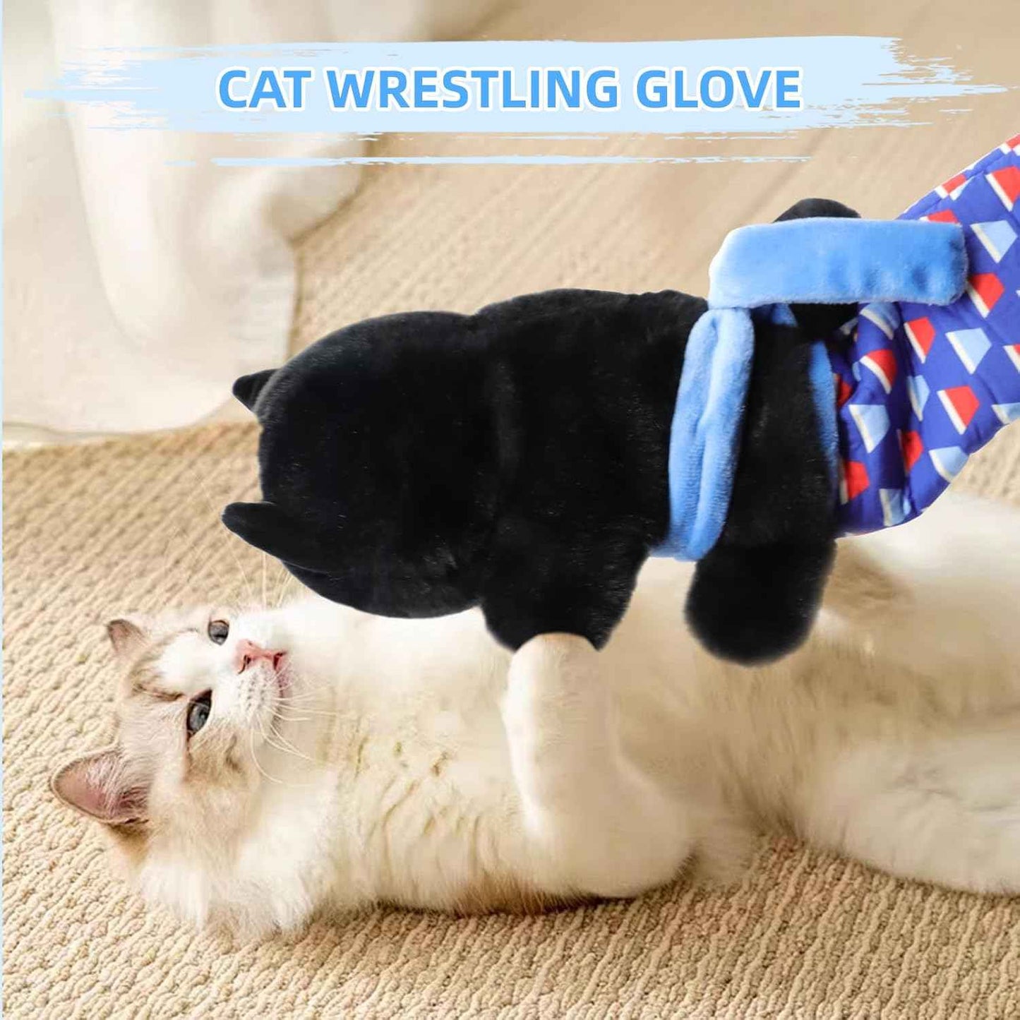 Cat Wrestling Toys Puppet,Cat Wrestling Glove,Cats Wrestler for Cultivate Pets' Interests,Hand Puppets with Tough Padding for Safe and Fun Interactive Play Cat Toy Gift
