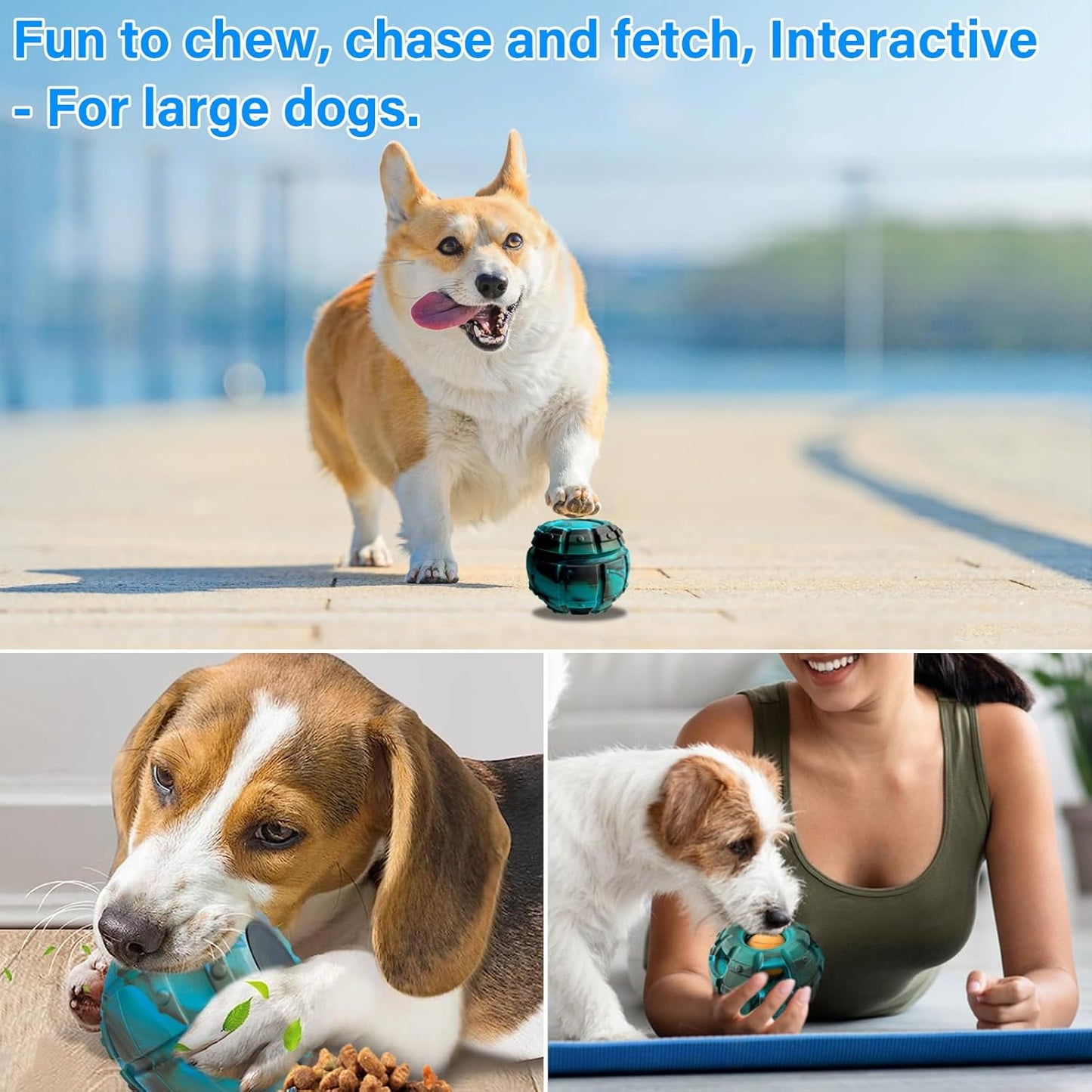 Yipetor Frozen Treat Dispensing Dog Toy - Large Chew Toy, Freezable Fillable Rubber, Reduces Anxiety, Easy to Clean, Interactive Puzzle (Medium)
