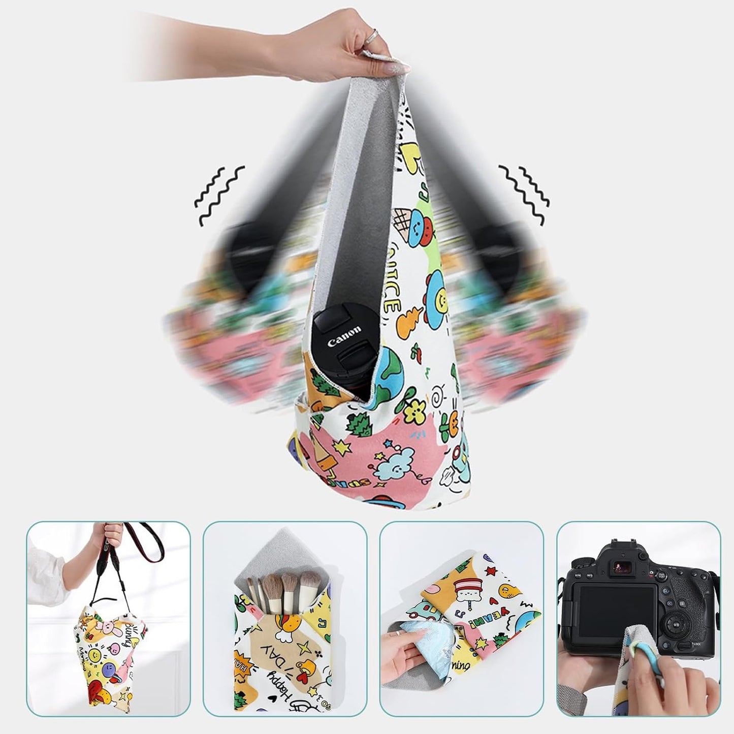 Cat Grooming Wrap for Cutting Nails with Cat Nail Clipper, Self-Adherent Wrap for Ear Cleaning, Anti-Runaway/Scratch, Cat Swaddle Wrap for Calming, Cow White