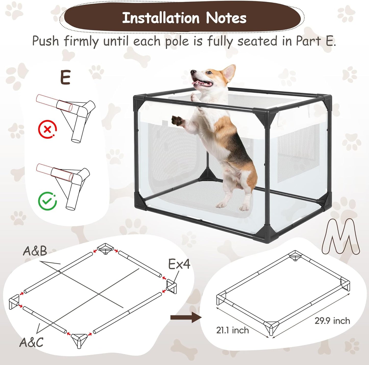 Akinerri Dog Crate, Dog Playpen, Small Blue