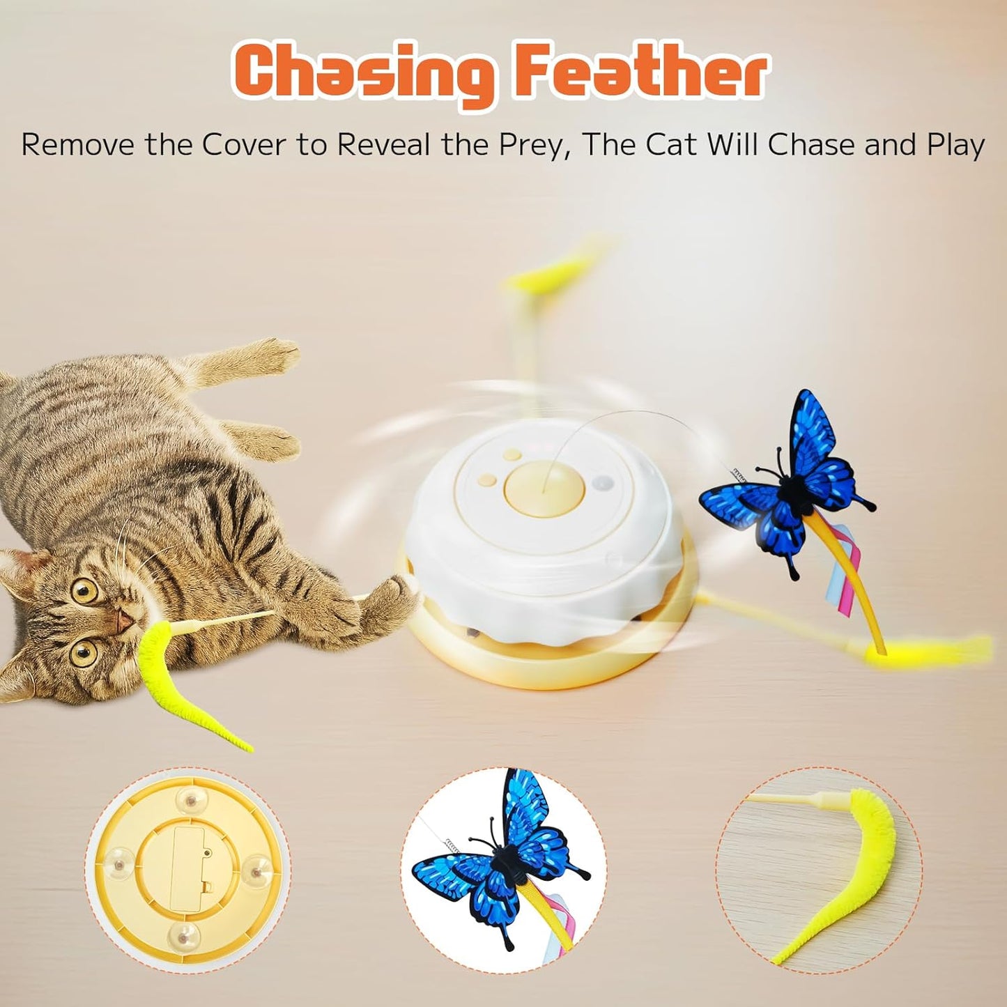 Interactive Cat Toy, Hide and Seek cat Toy,Kitten Toys for Indoor Cats,Rechargeable Automatic Cat Toy, Exercise Toy for Indoor Cats