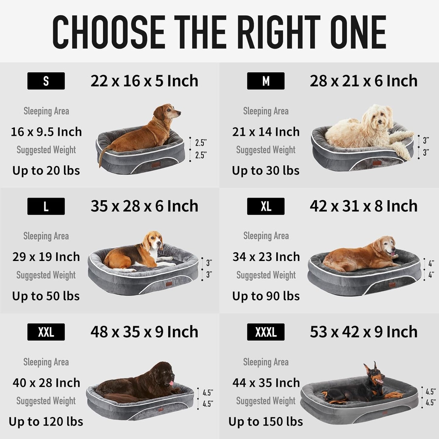 OhGeni Orthopedic Big Dog Couch Pet Sofa XL Sized Cat Beds with Comfort Foam Support, Soft Comfortable Fabric, Machine Washable Waterproof Removable Cover, 42-Inch (Brown)