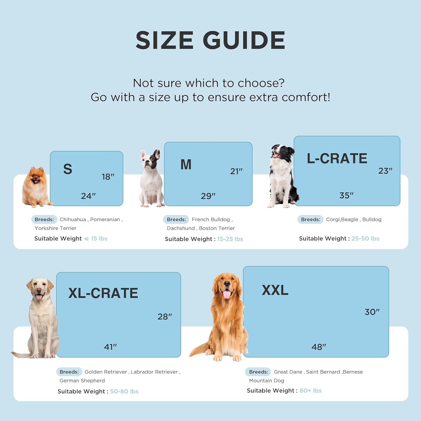 Bedsure Cooling Dog Mat Extra Large, Q-Max>0.5 XL Thin Breathable Cold Crate Pad for Pet, Portable Washable Kennel Bed for Summer Active Dog with Chill Soothing Fabric to Rapid Cooling, 41x28, Blue