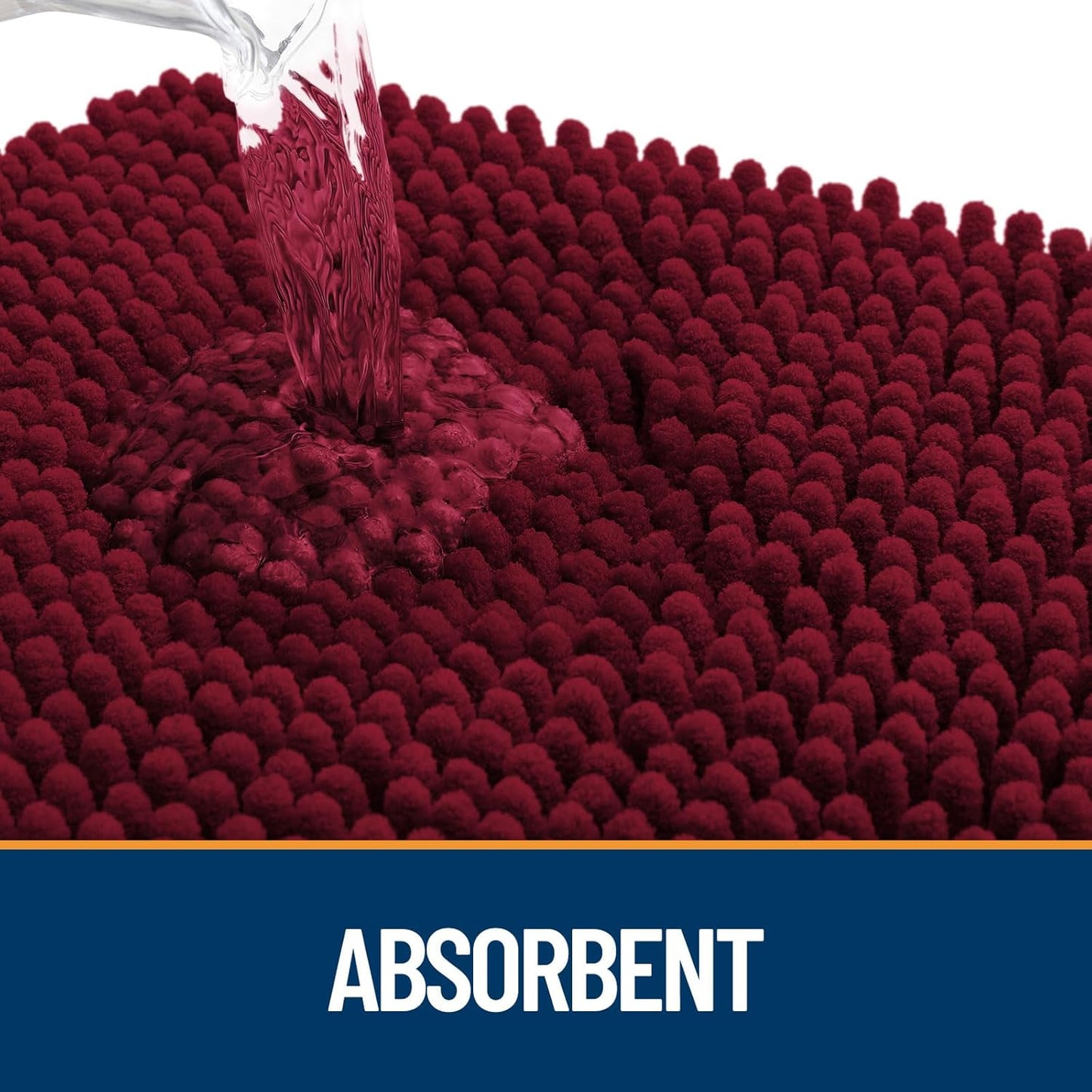 OLANLY Dog Door Mat for Muddy Paws 59x20, Absorbs Moisture and Dirt, Absorbent Non-Slip Washable Doormat, Quick Dry Chenille Mud Mat for Dogs, Entry Indoor Entryway Carpet for Inside Floor, Burgundy