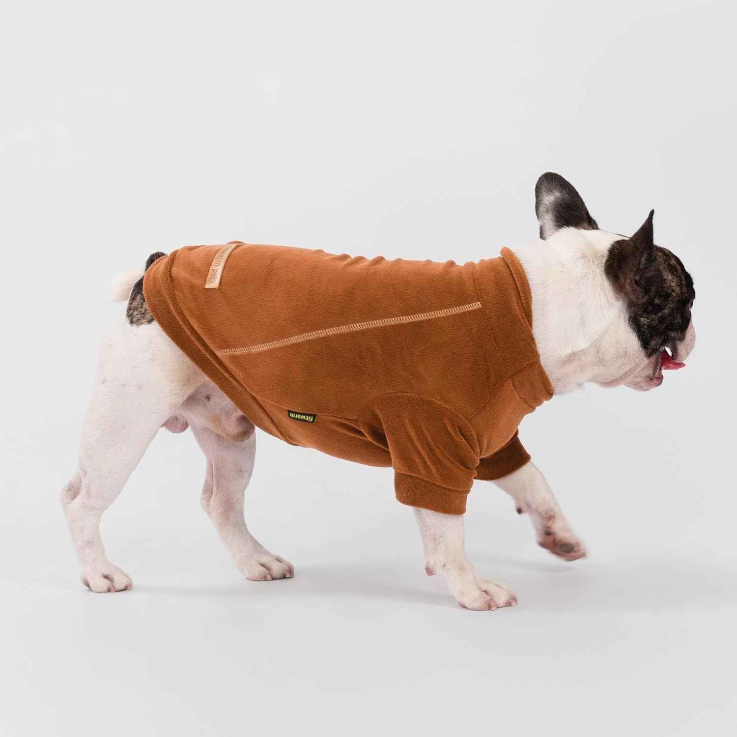 Fitwarm 3 Pack Classic Fleece Dog Sweater, Turtleneck Dog Sweatshirt, Winter Clothes for Small Dogs Boy Girl, Pet Pullover Jumper, Cat Apparel, Orange, Yellow, Coffee, XXL