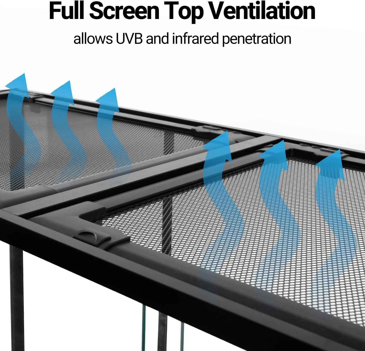 135 Gallon Reptile Terrarium, 48" x 18" x 36" Full Tempered Glass Vertical Reptile Tank,Front Sliding Door with Top Screen Ventilation Reptile Amphibian Tall & Extra-Long Habitat Enclosure Cage