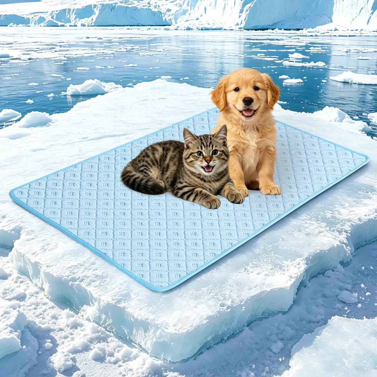 Dog Cooling Mat,Q-Max>0.5 Cooling Fiber Instant Cooling Mat for Dogs,Breathable Non-Slip Crate Kennel Car Sofa Bed Floor Pad,Portable Dog Cooling Pad Summer Indoor Outdoor