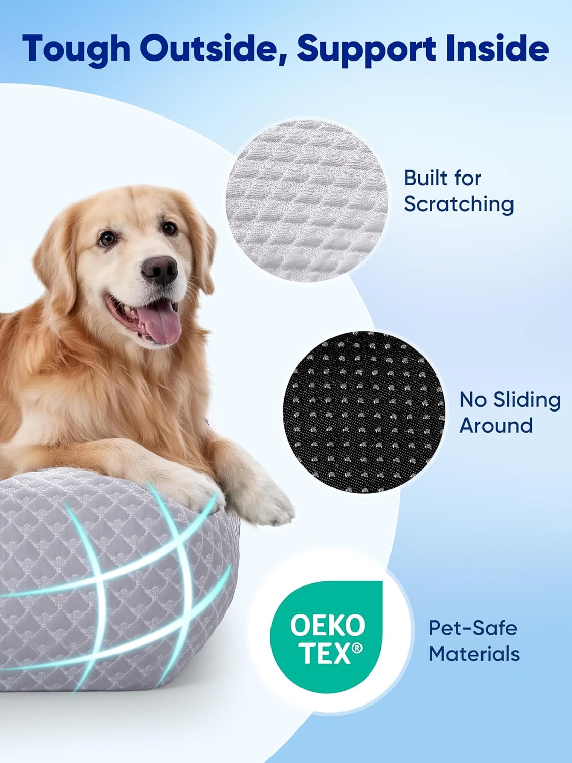 Rywell 3-in-1 Cooling Dog Beds for Large Dogs, Dog Cooling Mat with Arc-Chill Tech (Q-Max>0.5), Dog Crate Pad for Summer, Non-Slip & Fully Machine Washable, Gift for Dog Lovers, 35" x 28", Grey