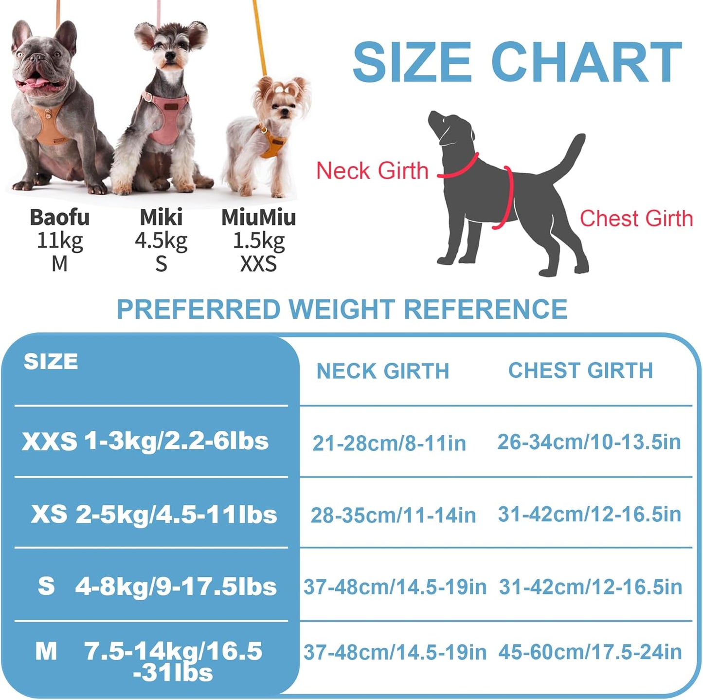 Puppytie No Pull xs Dog Harness with Multifunction Dog Leash,Soft Adjustable No Choke Escape Proof Pet Harness Vest,Ocean Blue,XS