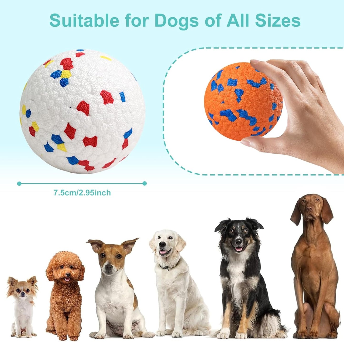 Herding Ball for Dogs - Durable Waterproof Dog Toy, Dual-Layer Large Interactive Pet Play Ball for Australian Shepherds, Cattle Dogs, Collies, and All Herding Breeds (2.5')