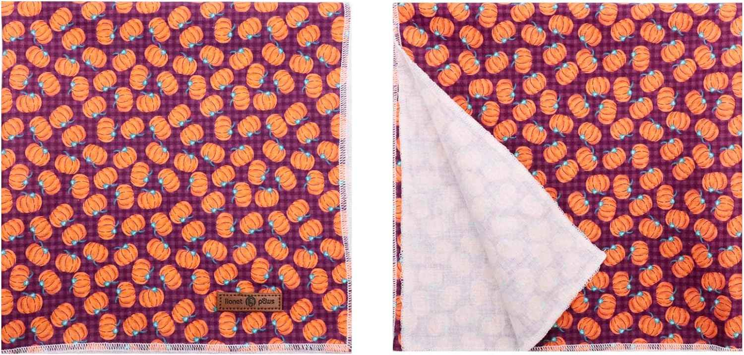 Lionet Paws Halloween Dog Bandana for Small Medium Large Dogs, Cat Dogs Kerchief Triangle Bibs Scarf Pumpkin for Girl or Boy