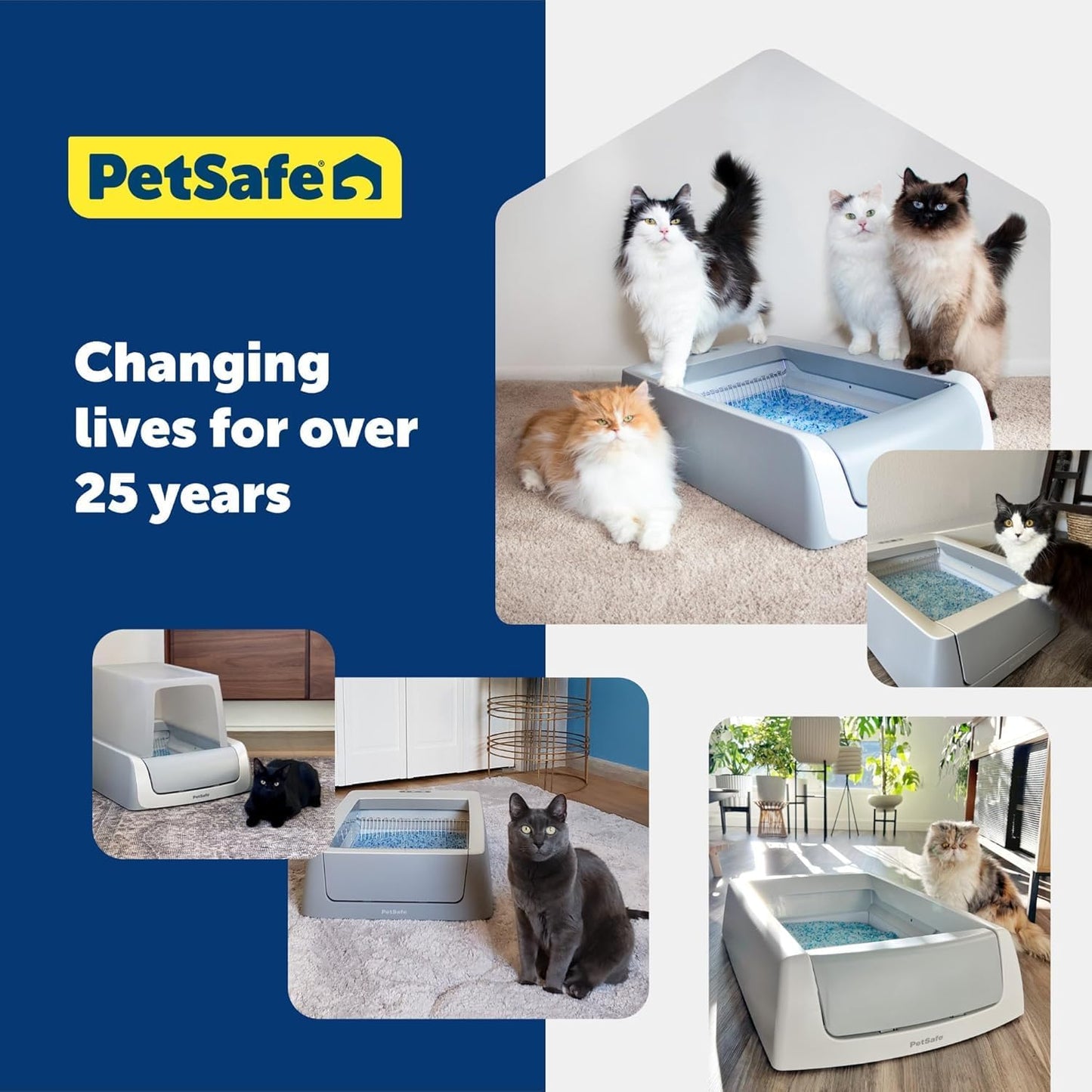 PetSafe ScoopFree Disposable Crystal Cat Litter Tray - Easy Cleaning Box - Refill Tray for Electric Litter Box - Fresh Scent - 4.3 lb Bags - 6 Pack