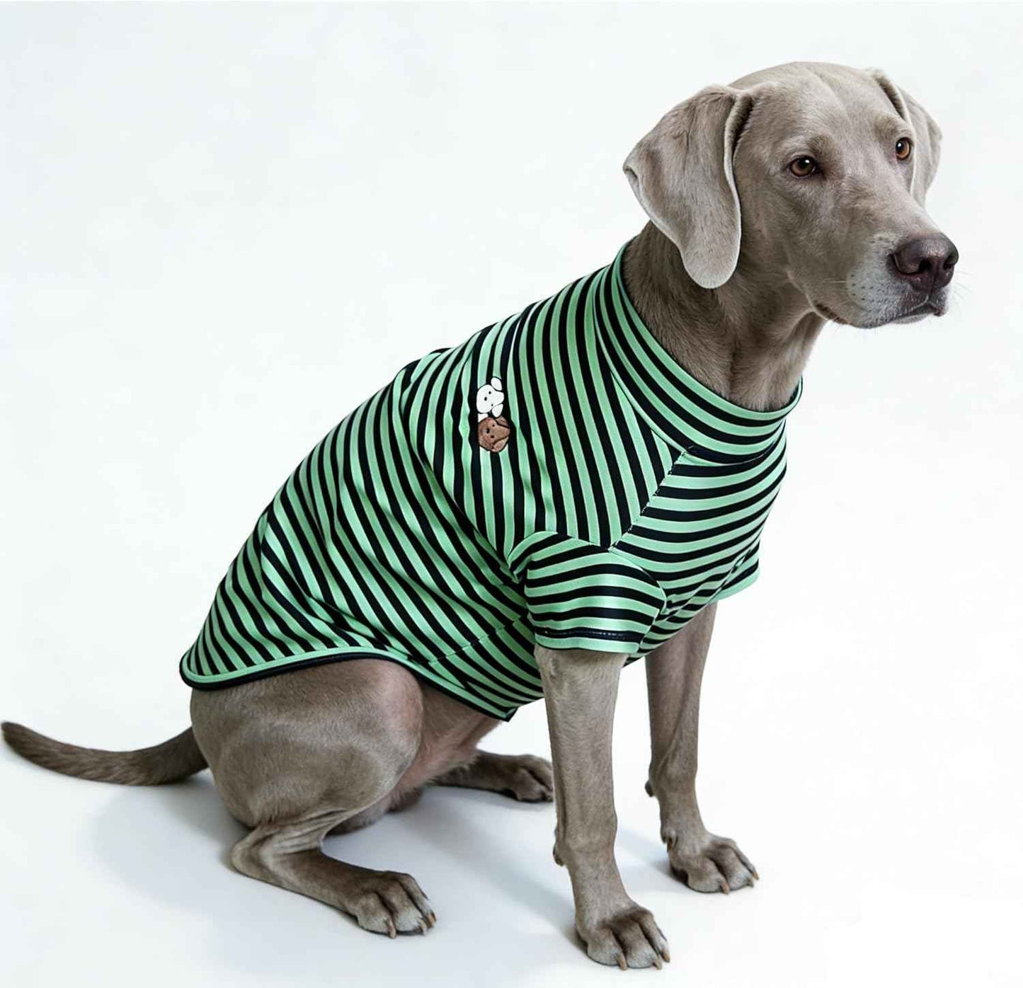 Turtleneck Dog Shirts for Large Dogs, Striped T-Shirt Comfy Stretchy Shirt Puppy Sweater Warm Costumes Pet Pullover Clothes for Big Breeds (Green Striped, 5X-Large)