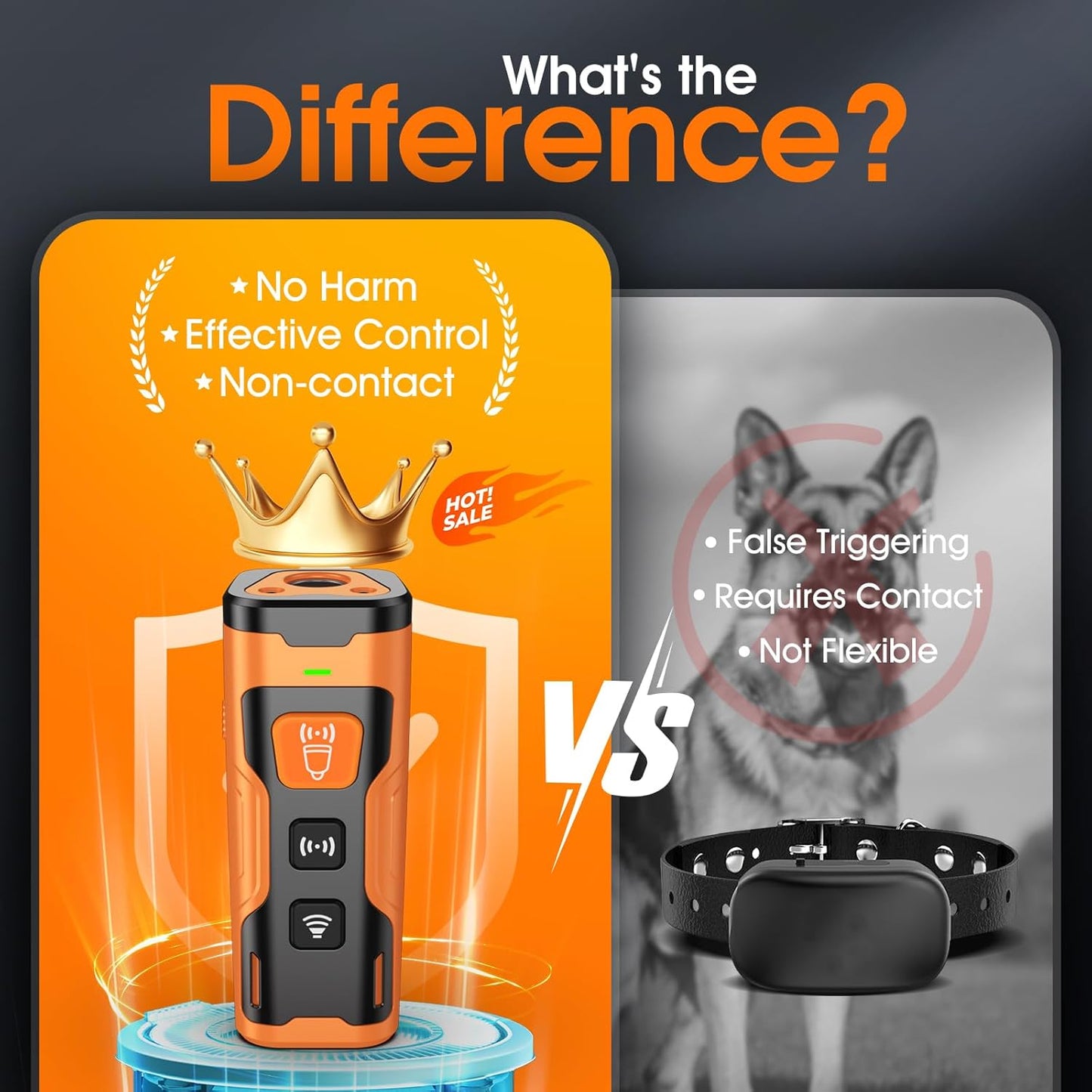 Stop Dog Barking Fast & Safely, Ultrasonic Bark Deterrent for Indoor Outdoor Use, Anti Barking Device for Dogs with 4 Modes, 50ft Range, Easy to Use No Bark Device for a Quieter Home