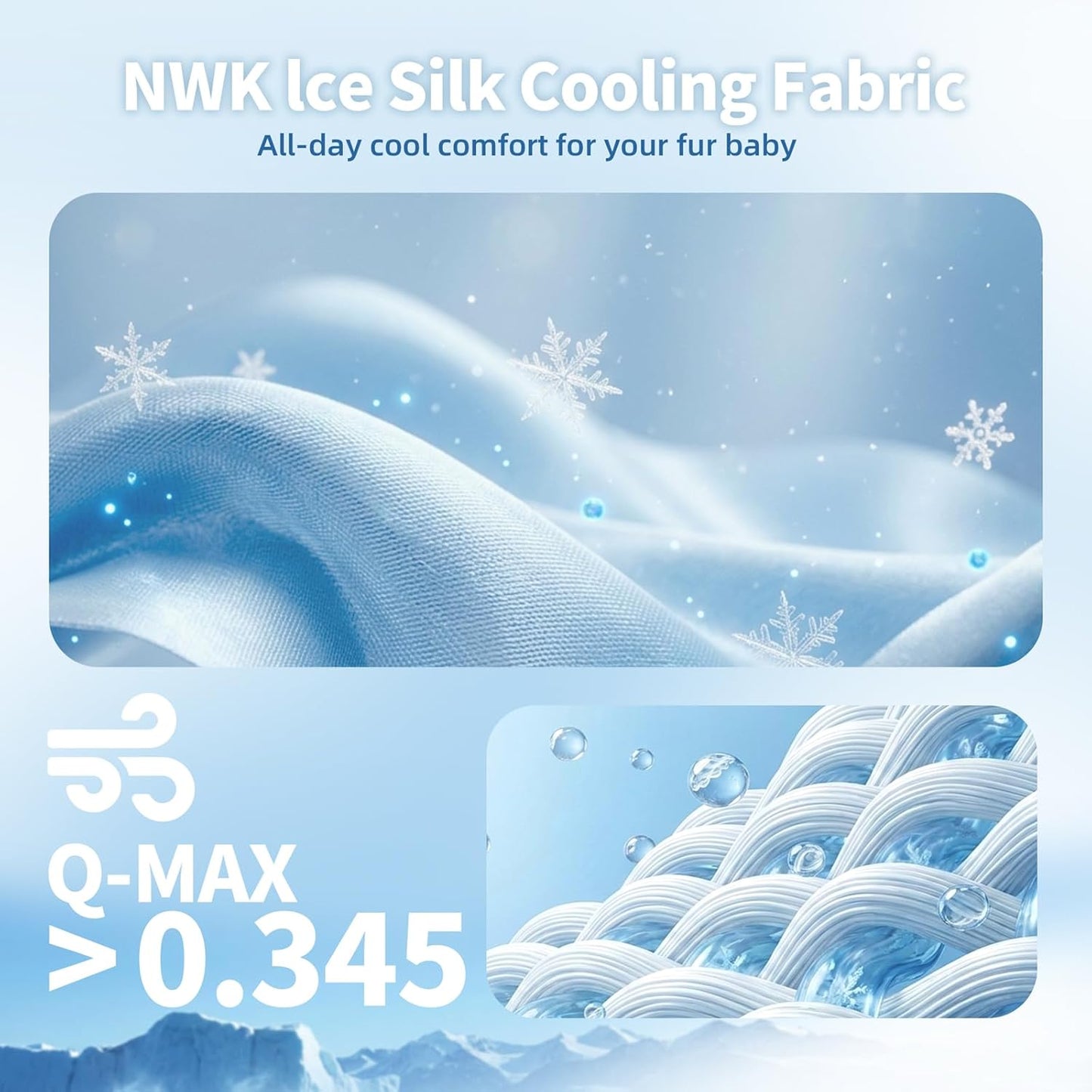 NWK Pet Cooling Mat for Large Dogs -Q-Max>0.345 Ice Silk Cooling Mat for Dogs & Cats Portable & Washable Pet Cooling Blanket, Car Seats, Beds for Summer (Purple Fish, 39'' X 27'' X 0.3'')