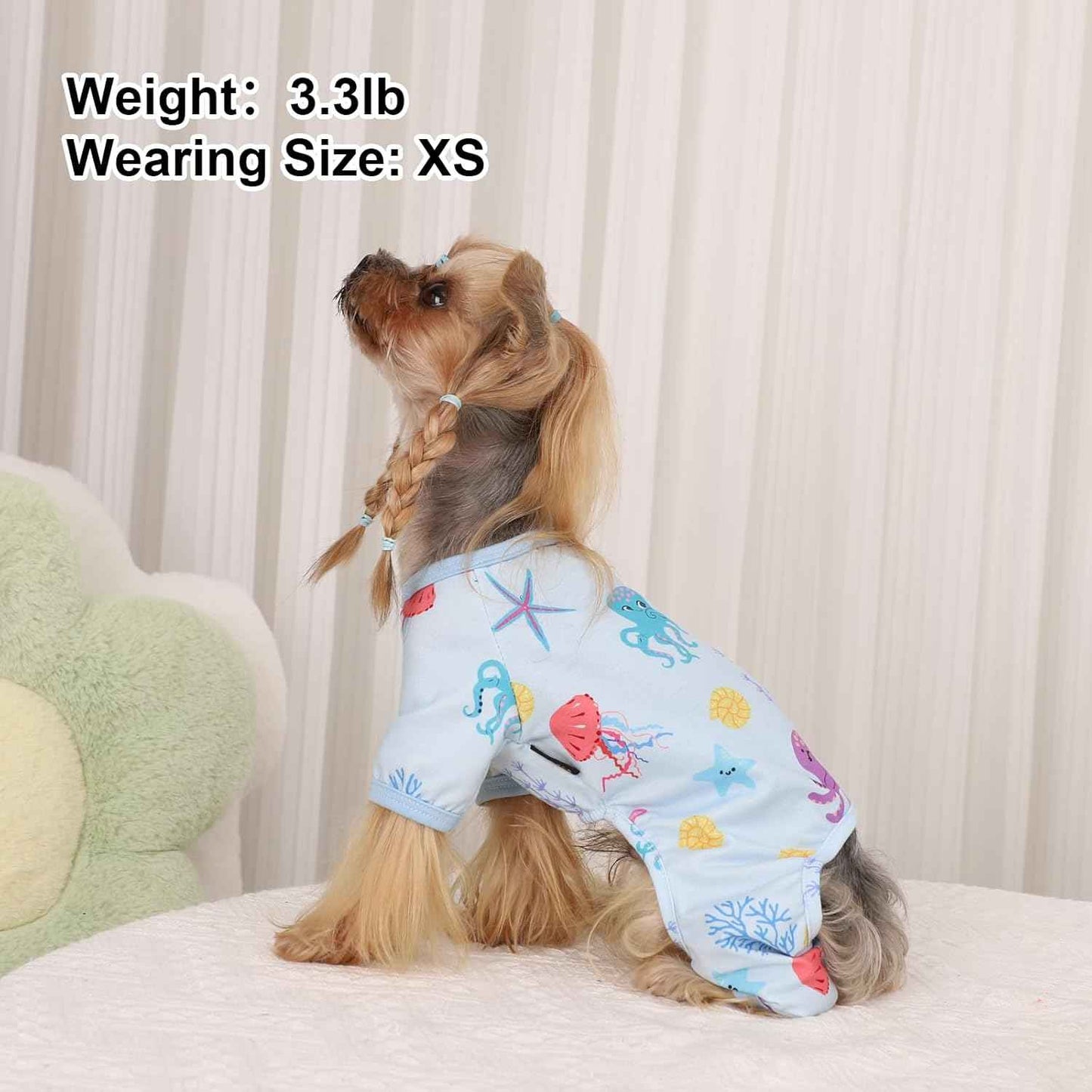 Dog Pajamas Pjs Dog Clothes for Small Dogs Girl - Boy - Medium Size Dogs, Soft Stretchy Puppy Clothes Doggie Onesies Cat Pet Jammies Outfit for Chihuahua Yorkie(Octopus Blue, Small)