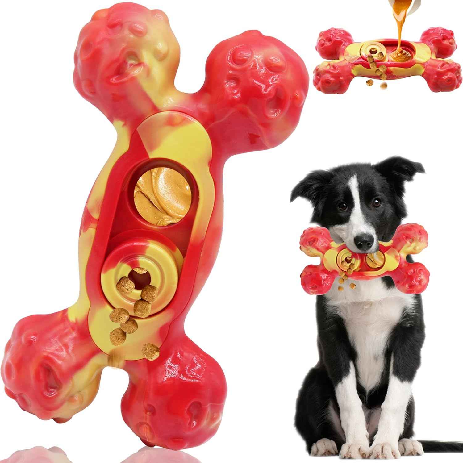 Magicorange Dog Chew Toys for Aggressive Chewers, 1 Pack Indestructible Toy for Medium/Large Breed, Nylon Dog Toys to Keep Them Busy,Bacon Flavor (Orange)
