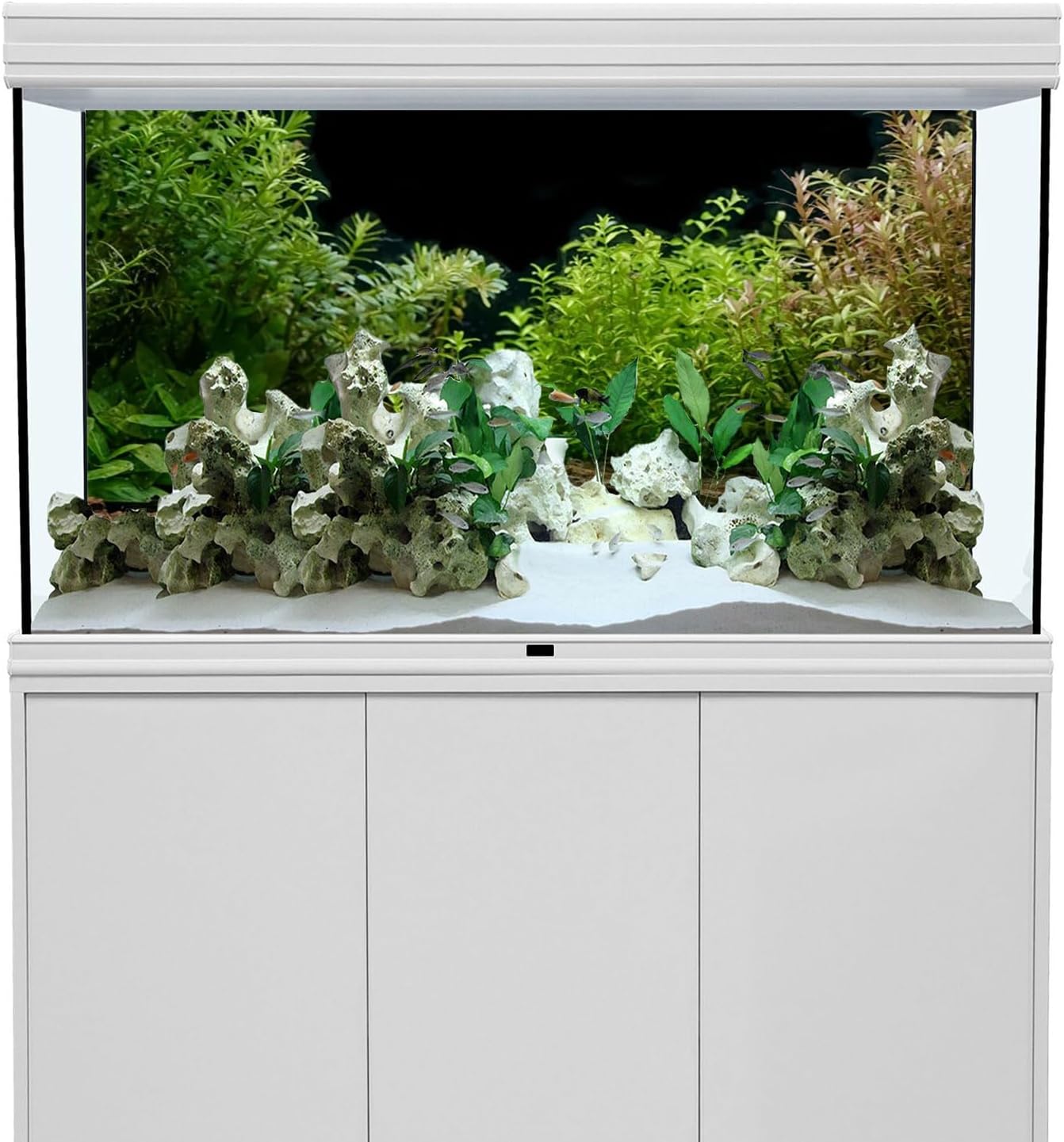 AWERT Aquarium Background River Bed & Lake Aquatic Plant Fish Tank Background Vinyl 30x18 inches