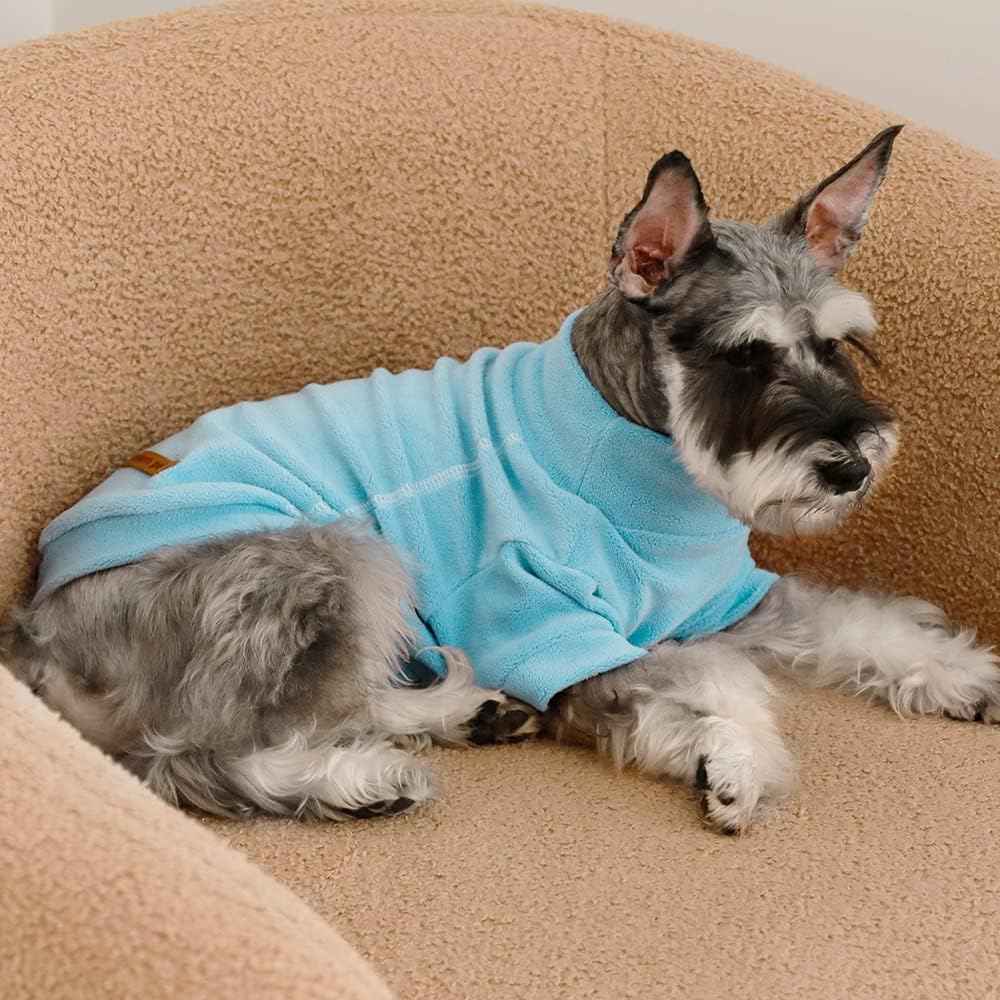 Fitwarm 3 Pack Classic Fleece Dog Sweater, Turtleneck Dog Sweatshirt, Dog Winter Clothes for Small Dogs Boy Girl, Pet Pullover Jacket, Cat Apparel, Blue, Grey, Navy, Medium