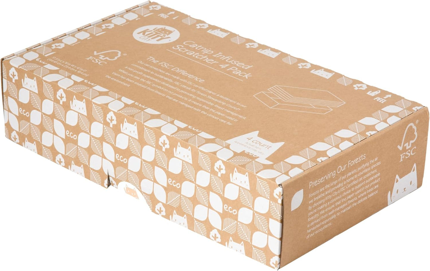 Kitty City Sustainability FSC Scratcher 4 Pack
