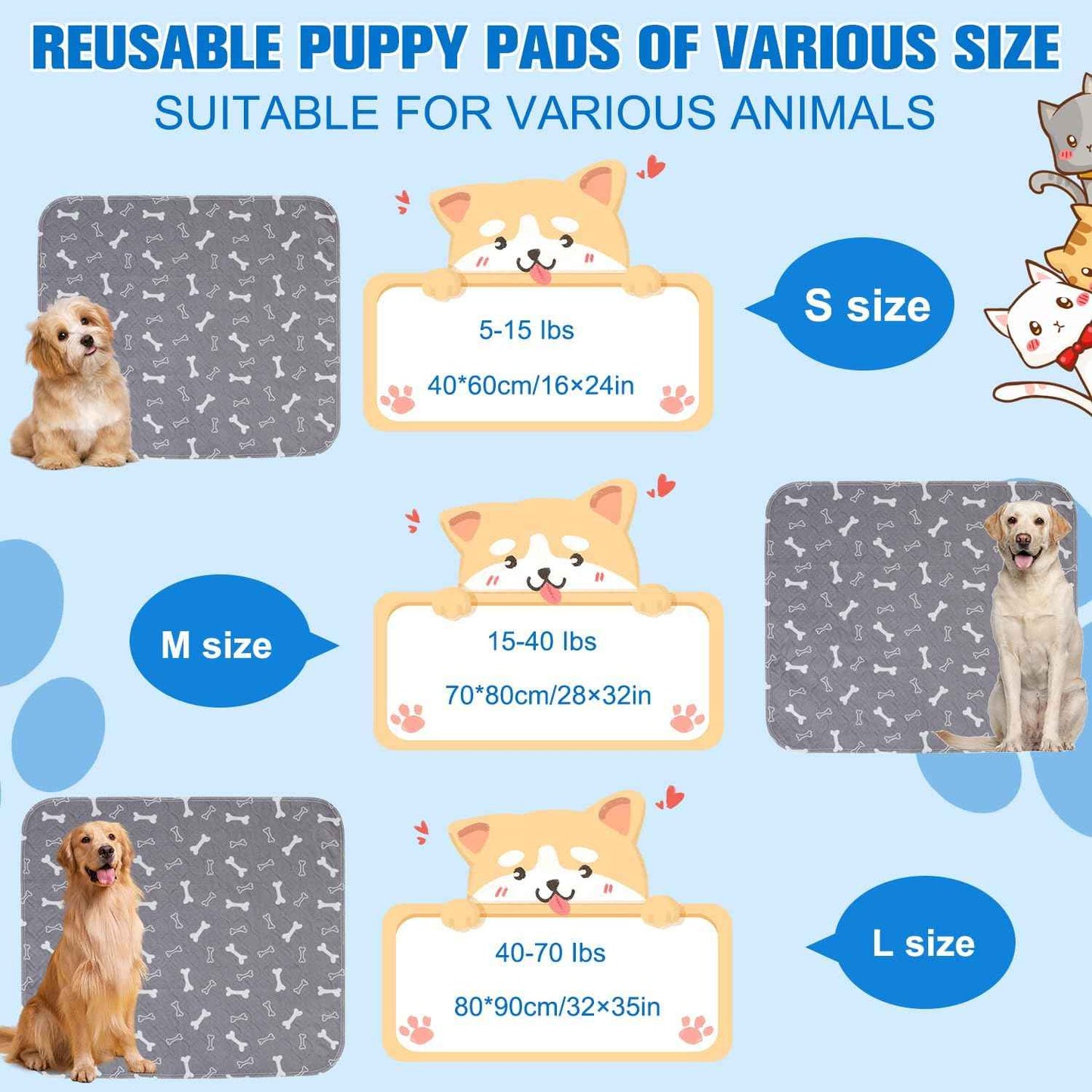 2 Pack Puppy Pads with Pheromones,Washable Puppy Pads for Dogs,Leak-Proof & Anti-Slip,Reusable Absorbent Dog Training Pad for for Playpen,Whelping Box,Potty Training (27.6" × 31.5")