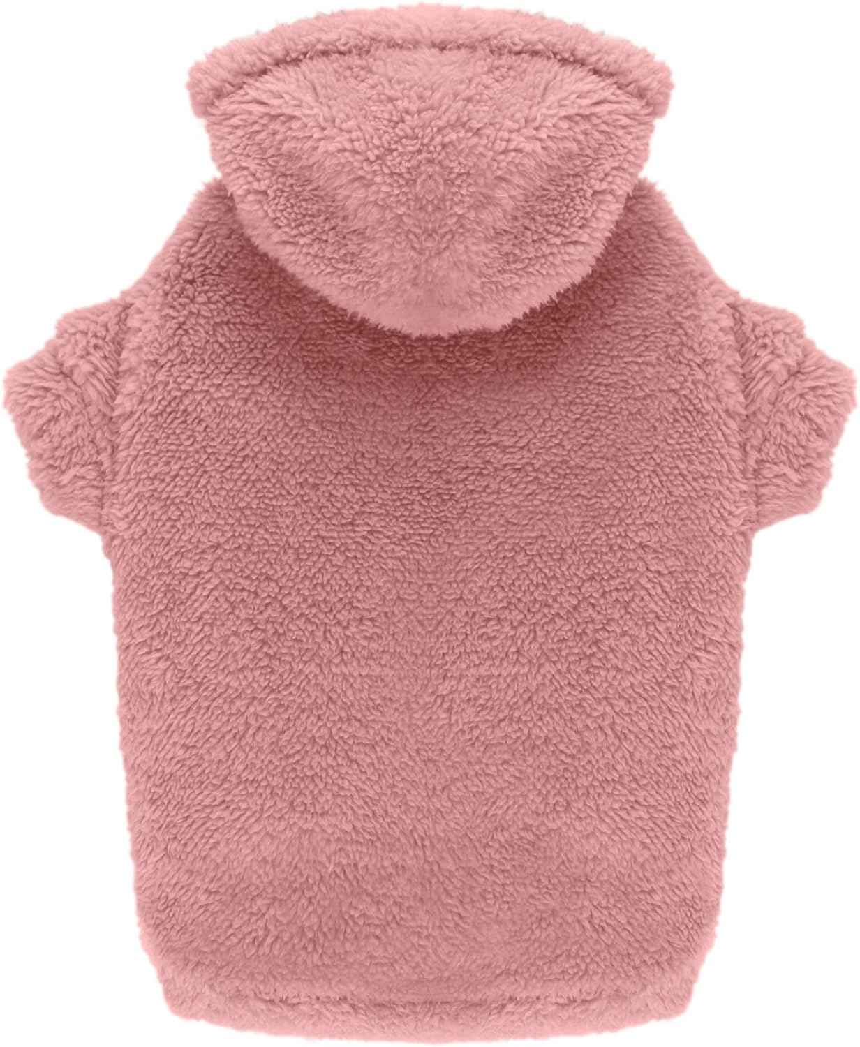 Fuzzy Dog Sweaters for Large Dogs Pet Hoodie Clothes Warm Soft Pet Coats Hooded Sweatshirt Dog Hoodie for Large Dogs(Pink-L)