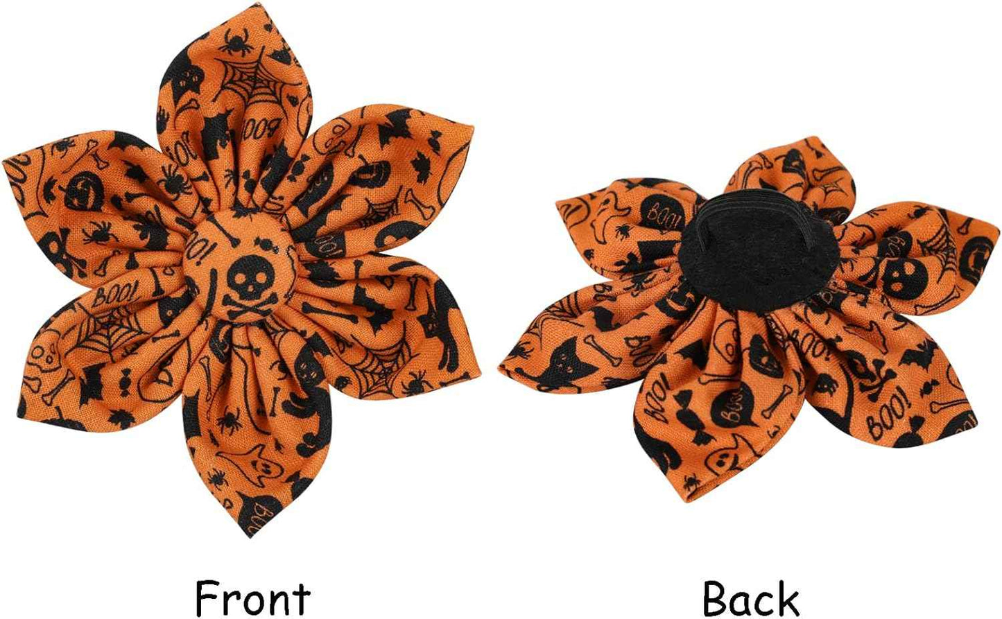 Lionet Paws Dog Collar with Flower - Cute Cotton Adjustable Flower Dog Collar with Metal Buckle for Small Dog Girl Gift, S, Neck 10-16in