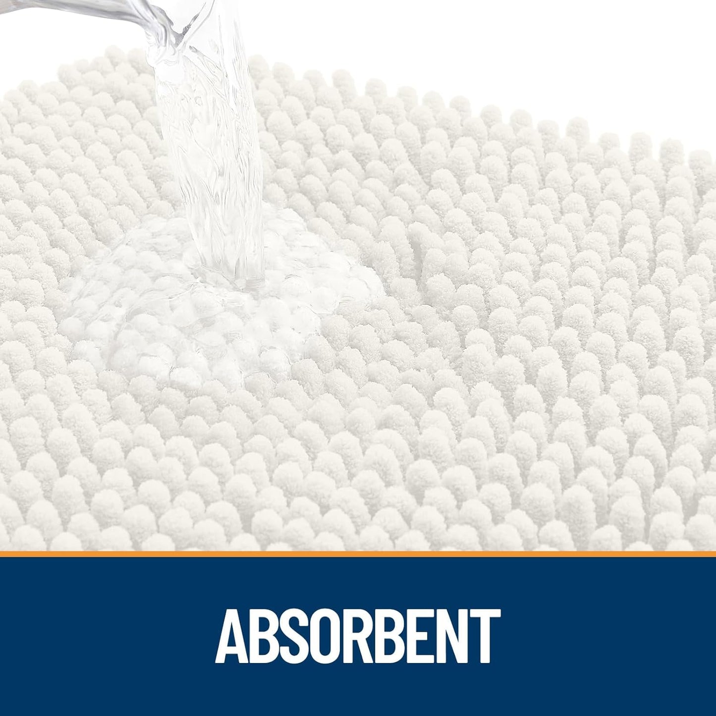 OLANLY Dog Door Mat for Muddy Paws 59x35, Absorbs Moisture and Dirt, Absorbent Non-Slip Washable Doormat, Quick Dry Chenille Mud Mat for Dogs, Entry Indoor Entryway Carpet for Inside Floor, Ivory