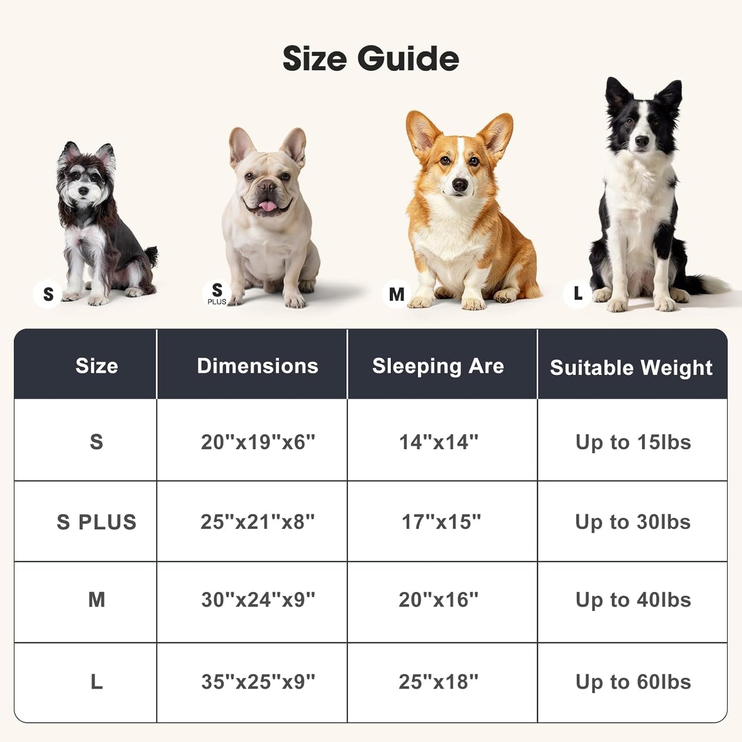 GASUR Small Dog Beds Small Size Dogs, Rectangle Washable Dog Bed, Orthopedic Dogs Sofa Bed, Pet Cuddler Anti-Slip Bottom, Soft Calming Sleeping Warming Puppy Bed (S (20"x 19"x 6"), Black)