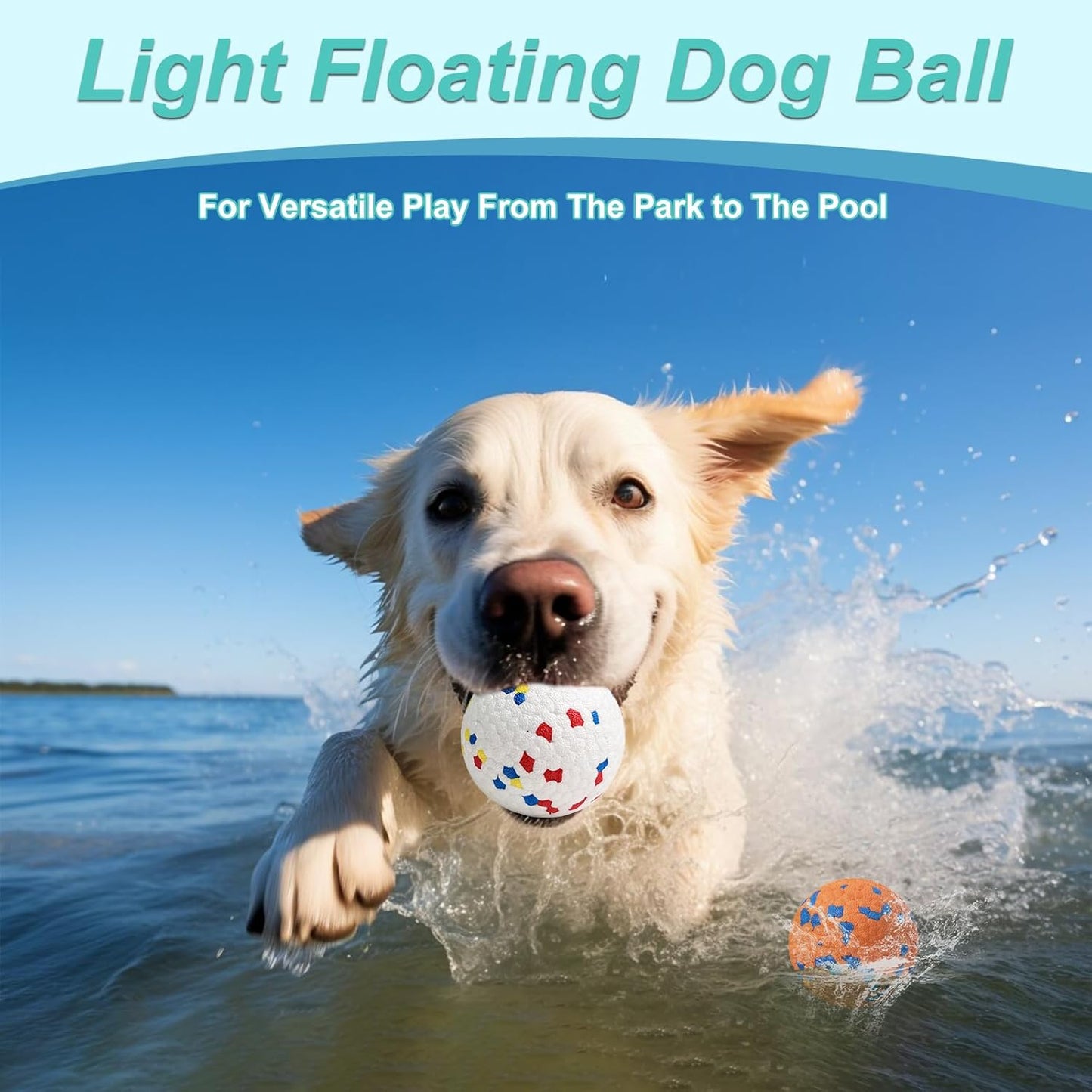 Herding Ball for Dogs - Durable Waterproof Dog Toy, Dual-Layer Large Interactive Pet Play Ball for Australian Shepherds, Cattle Dogs, Collies, and All Herding Breeds (2.5')