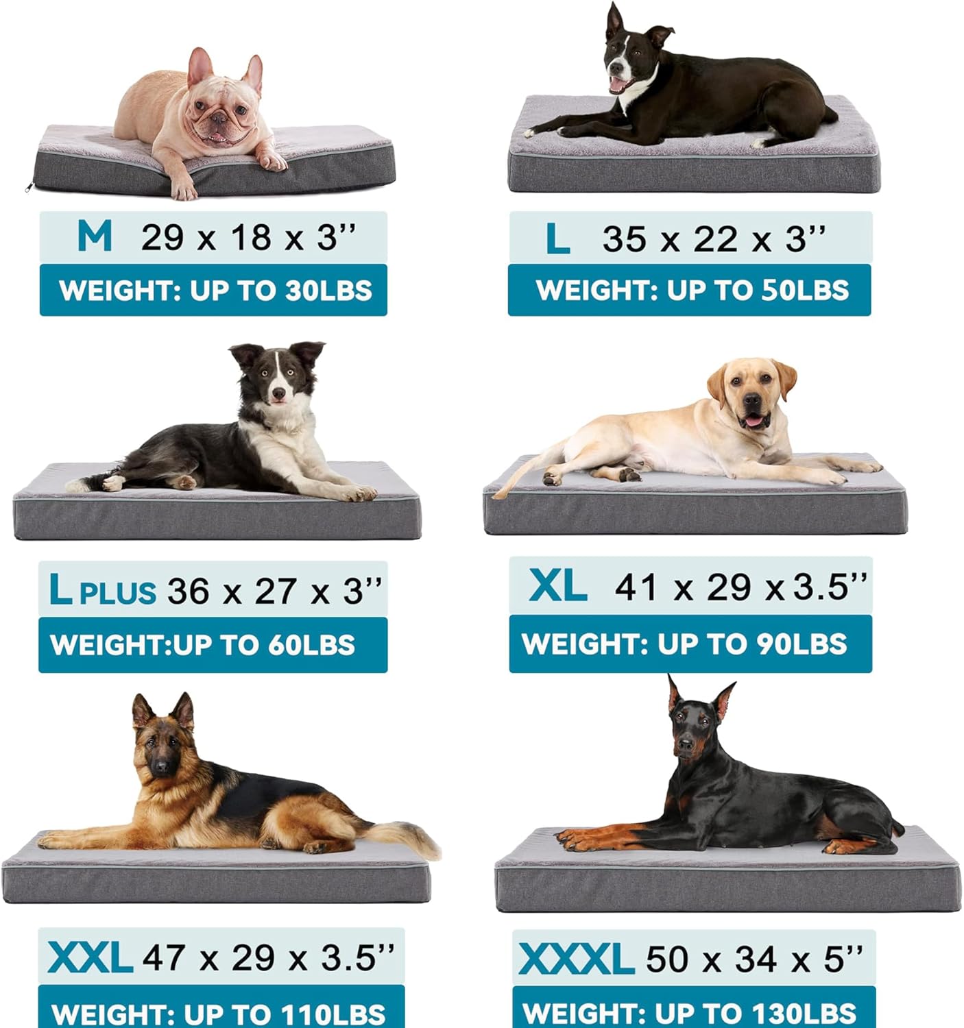 WATANIYA PET Extra Large Dog Bed, Cooling Dog Beds for Large Dogs, Washable Orthopedic Pet Bed for Crate with Joint Relief Memory Foam, Waterproof Liner and Plush Cover (41"x 29")
