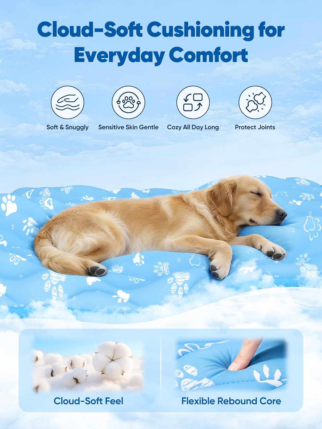 Rywell Super-Absorbent Cooling Mat for Dogs 36"x27" Arc-Chill 3.0 & Color-Changing Dog Cooling Mat, Stay Cool & Dry, Washable, Non-Slip Pet Bed Mat for Floors, Sofas, Kennels