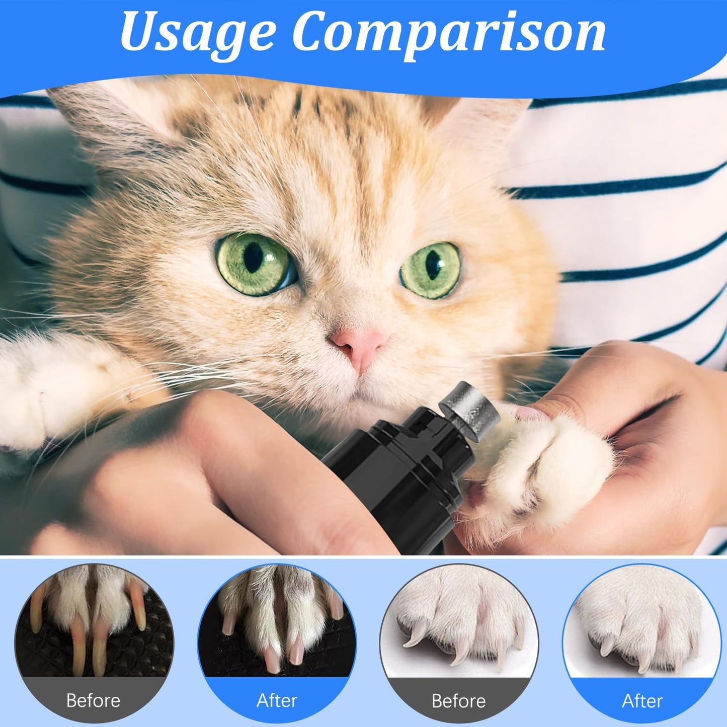 Silent Groom Pro Nail Grinder,2025 Upgraded Dog Nail Trimmer,Rechargeable USB Charging Pet Nail Grinder for Dog Nail Grinders,Pet Paws Grooming Smoothing Tool