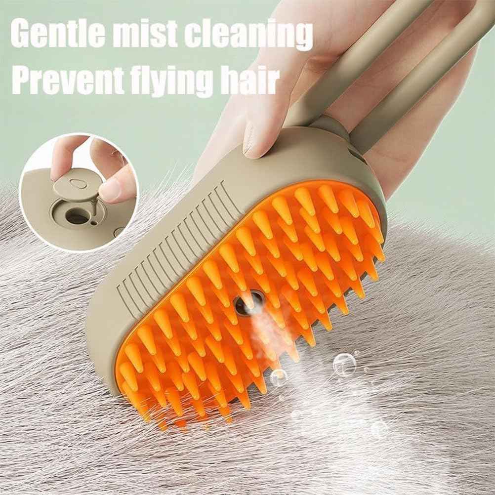 Cat Brush Quick & Easy Pet Hair Remover Comb,3 In 1 Cat Steam Pet Brush with Spray Function (White)
