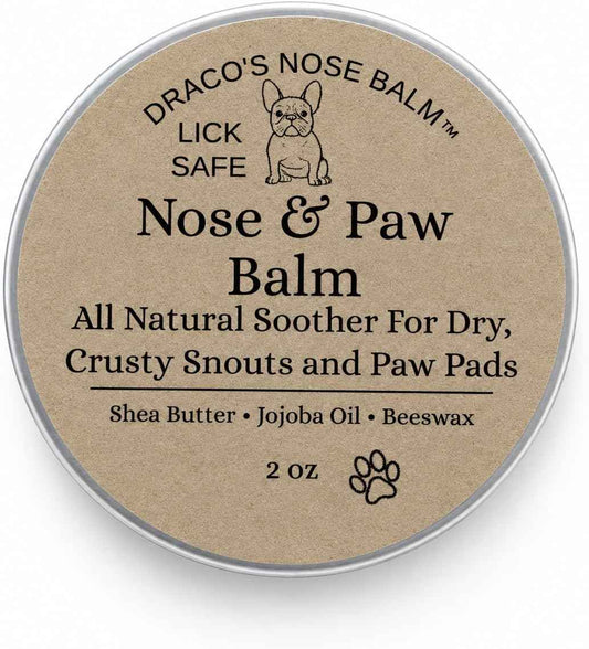 Draco's Nose Balm All Natural Nose & Paw Balm- Lick Safe- Soothes and Deeply Moisturizes Dry, Crusty Snouts and Paw Pads