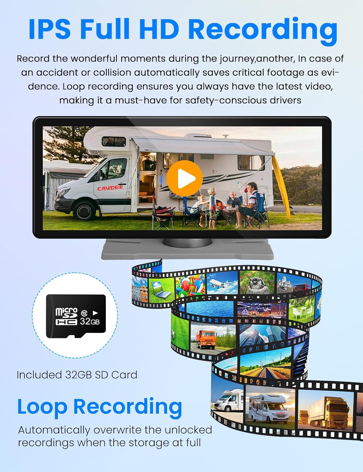 RV Wireless Backup Camera with High Performance 6.86 Inch Touch Monitor 1080P 2 Rear View Cameras with IR Night Vision 4 Channels IP69K Waterproof Reverse Camera for Truck Trailer Camper Tractor
