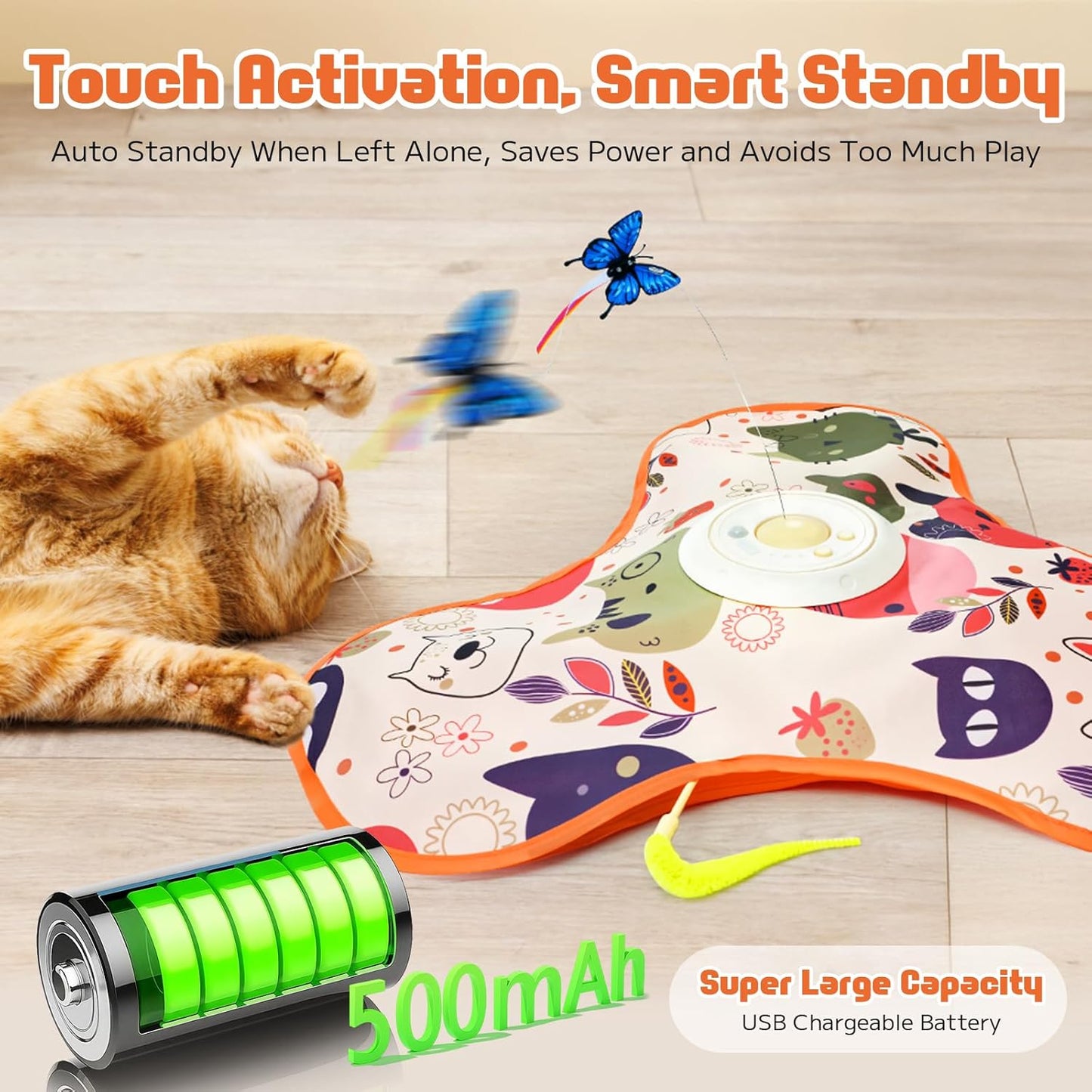 Interactive Cat Toy, Hide and Seek cat Toy,Kitten Toys for Indoor Cats,Rechargeable Automatic Cat Toy, Exercise Toy for Indoor Cats