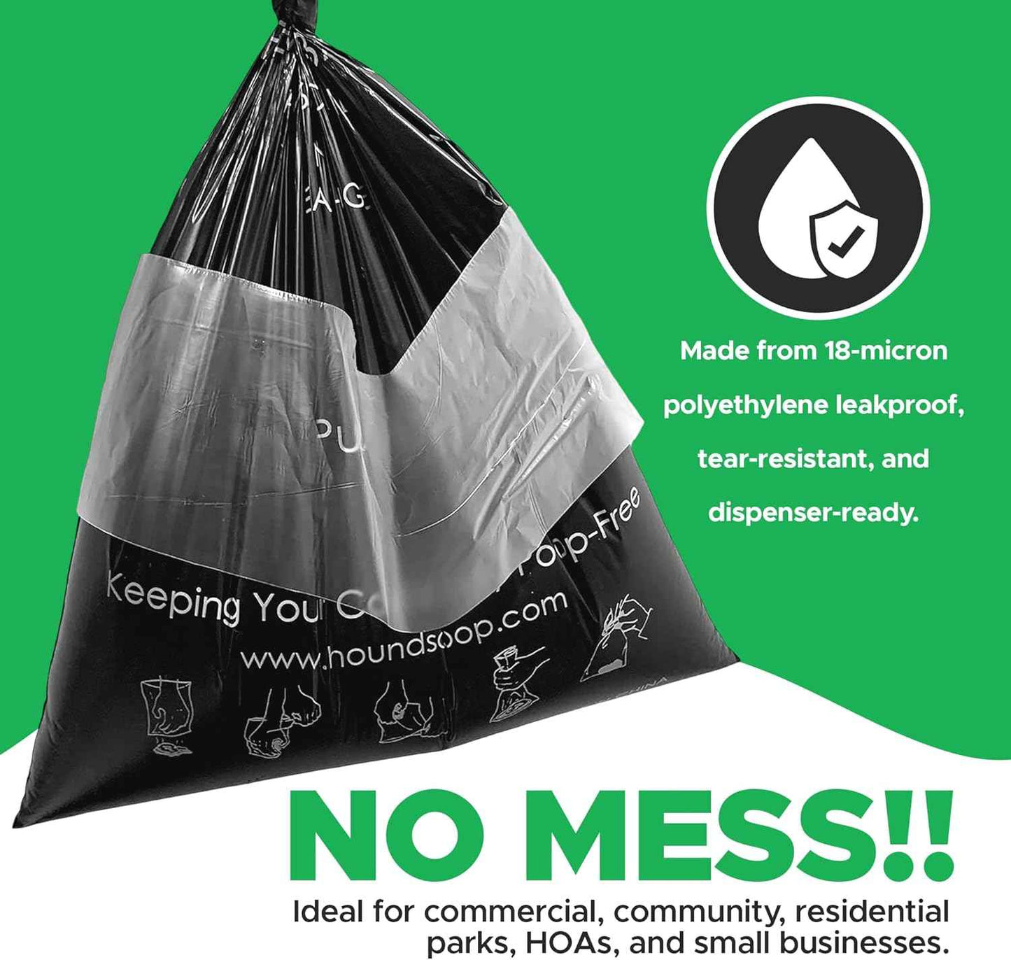 Case of 3200 Pull-Strap Header Pet Waste Bags, 32 Header Packs of 100 Bags, Commercial Dog Waste Station Bags HOA, Residential, XL and Strong, Easy Single Pull for Poop Station Dispensers