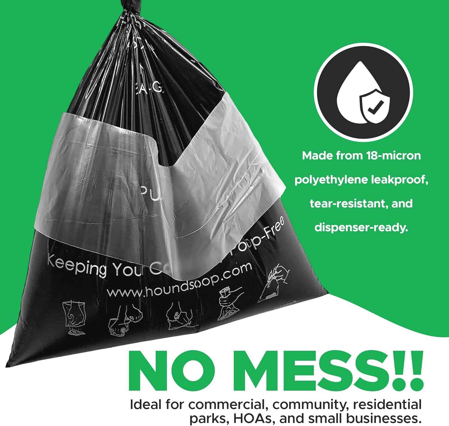 Case of 3200 Pull-Strap Header Pet Waste Bags, 32 Header Packs of 100 Bags, Commercial Dog Waste Station Bags HOA, Residential, XL and Strong, Easy Single Pull for Poop Station Dispensers