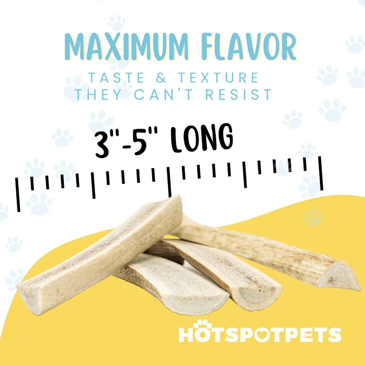 Small Premium Split Elk Antlers for Dogs - 4''-5'' Inch Long Dog Chews (3 Pack) Naturally Shed Antler Bone for Small Breed Aggressive Chewers - Made In USA -Odorless- Promotes Dental Hygiene (3 Pack)