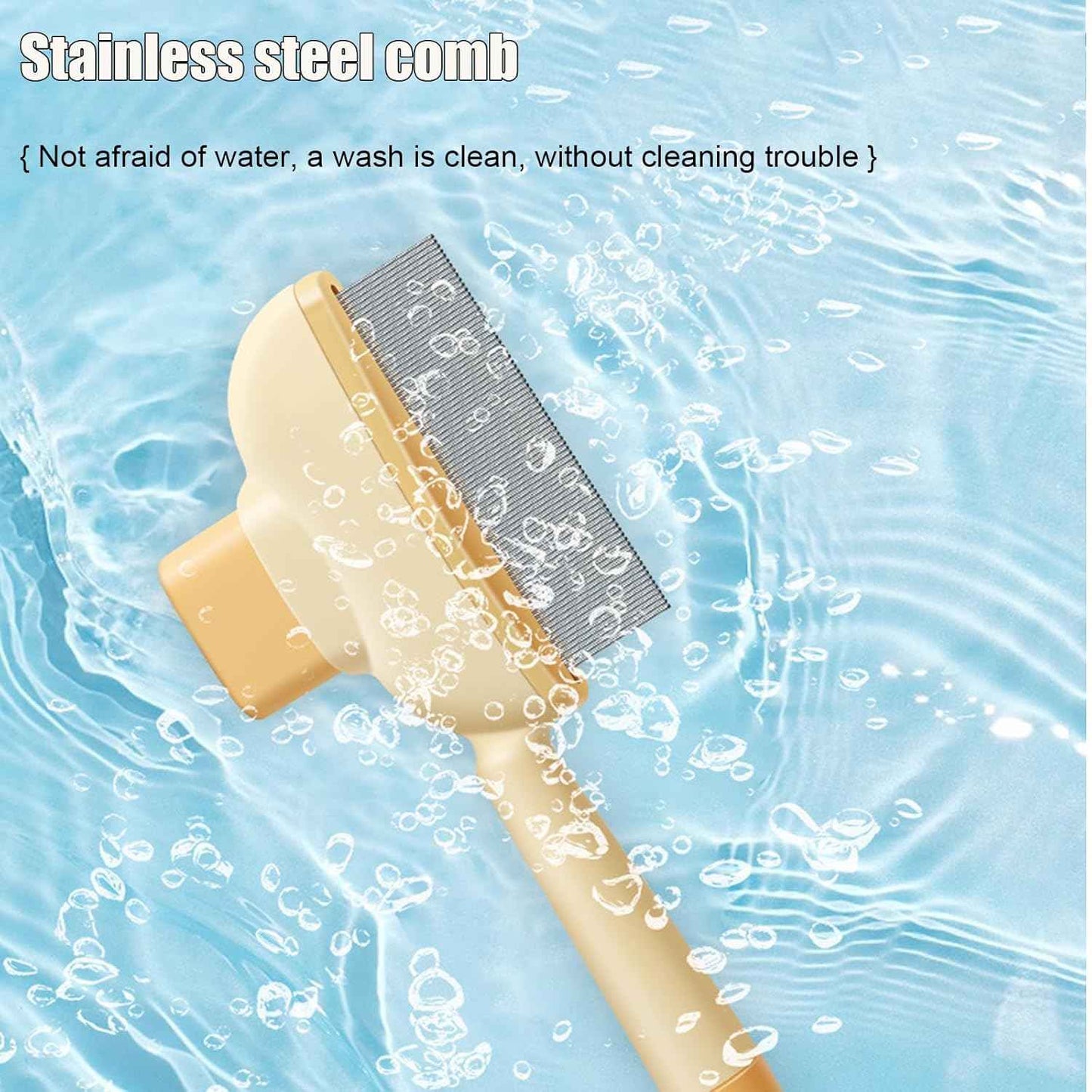 2 PCS Flea Comb for Cats Dogs Brush for Shedding Pet Hair Removal Comb with Long & Short Stainless Steel Teeth for Deshedding