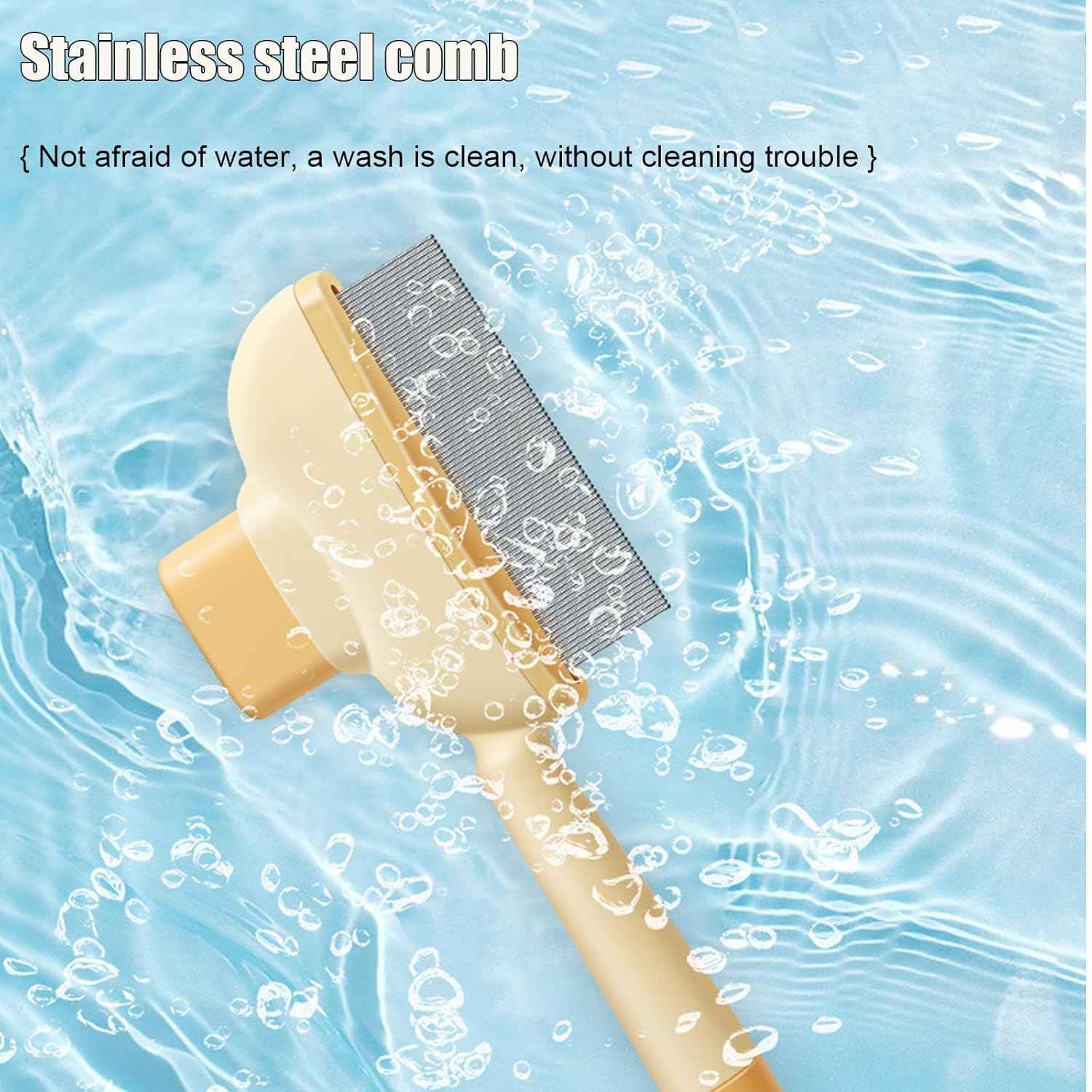 2 PCS Flea Comb for Cats Dogs Brush for Shedding Pet Hair Removal Comb with Long & Short Stainless Steel Teeth for Deshedding