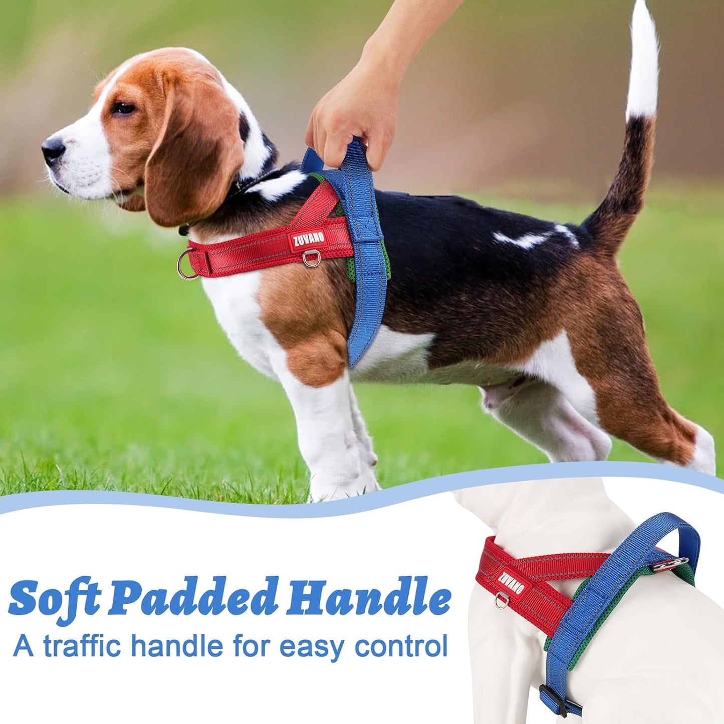 Soft Dog Harness Small Sized Dog, No-Pull Breathable Mesh Padded Vest - Escape Proof Quick Fit Lightweight Harness with Front Clip - Easy Walking Adjustable Vest Harness for Small Dogs, Red, S