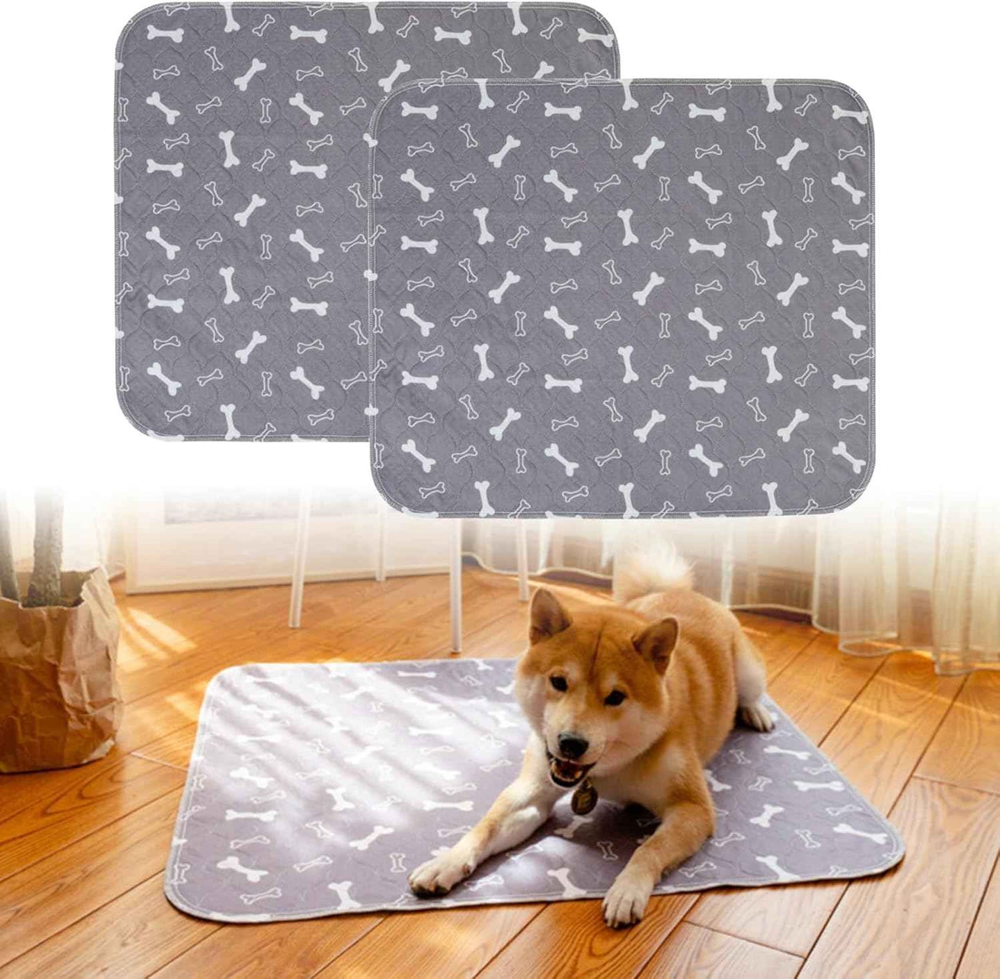 2 Pack Puppy Pads with Pheromones,Washable Puppy Pads for Dogs,Leak-Proof & Anti-Slip,Reusable Absorbent Dog Training Pad for for Playpen,Whelping Box,Potty Training (27.6" × 31.5")