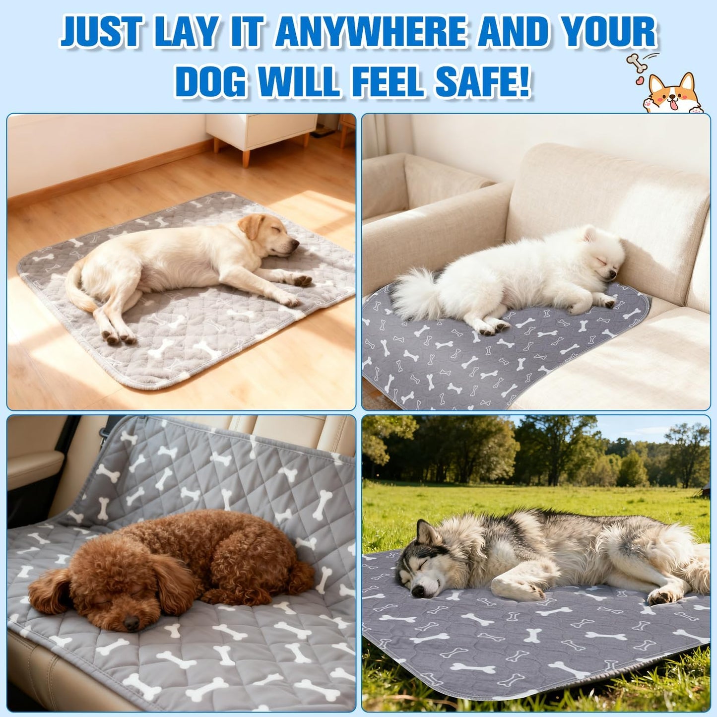 2 Pack Puppy Pads with Pheromones,Washable Puppy Pads for Dogs,Leak-Proof & Anti-Slip,Reusable Absorbent Dog Training Pad for for Playpen,Whelping Box,Potty Training (27.6" × 31.5")