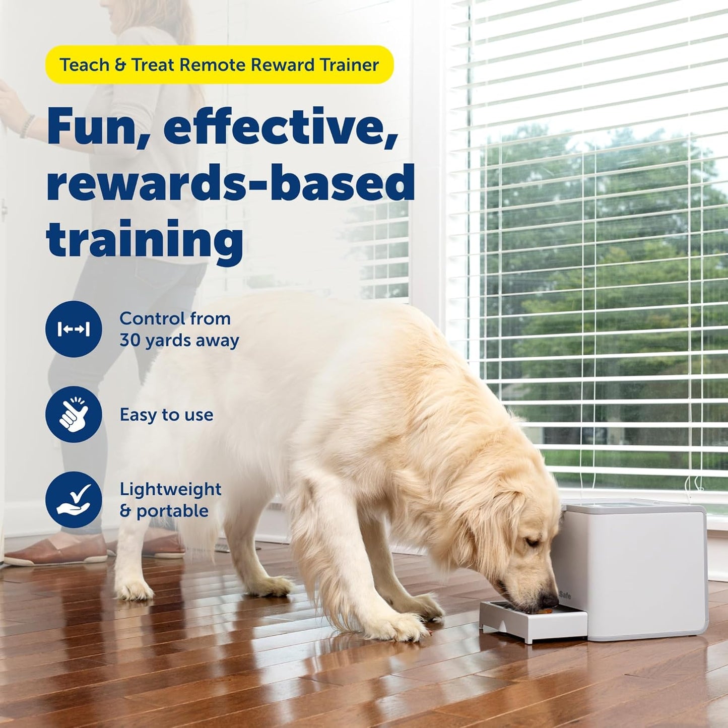 PetSafe Teach & Treat Remote Reward Trainer Remote Treat Dispenser for Dogs Portable Training Tool