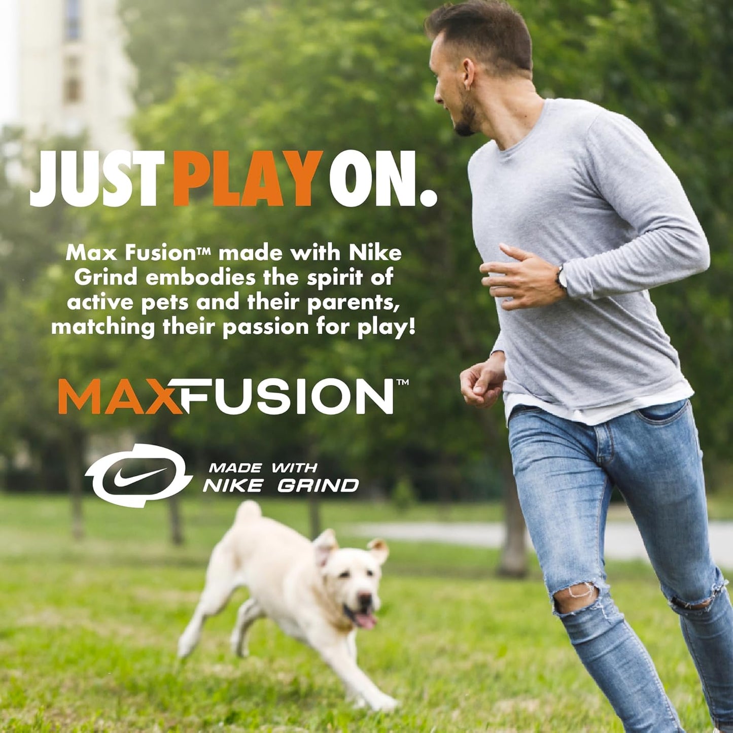 Max Fusion with Nike Grind, Arlee Spiro Football Treat Dispensing Dog Toy, Durable Dog Treat Toy, M